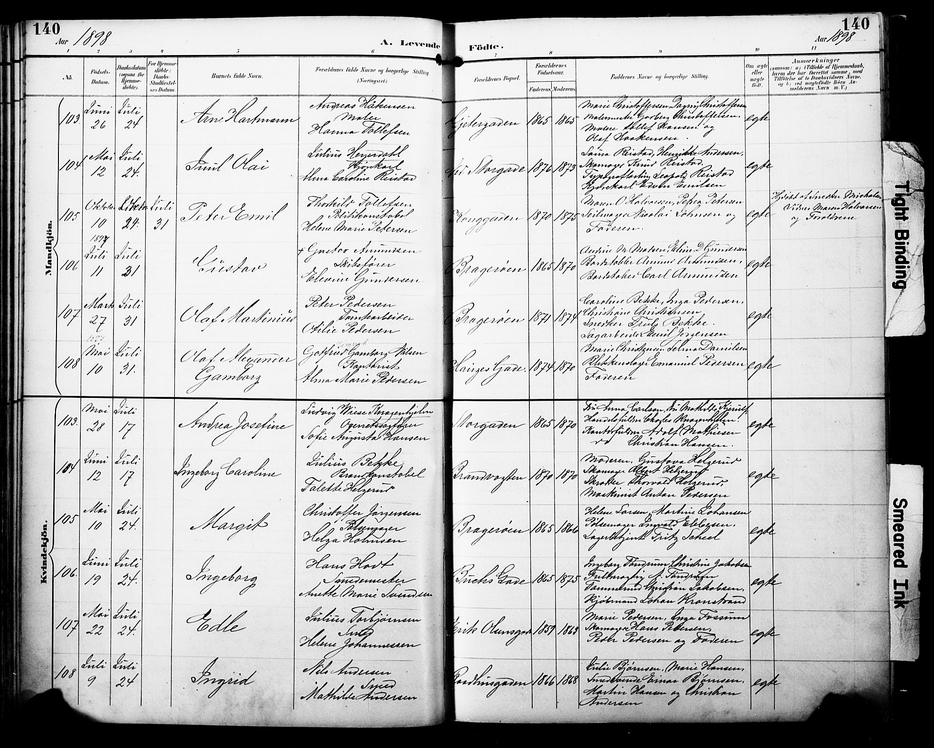 Bragernes kirkebøker, AV/SAKO-A-6/F/Fb/L0008: Parish register (official) no. II 8, 1894-1902, p. 140