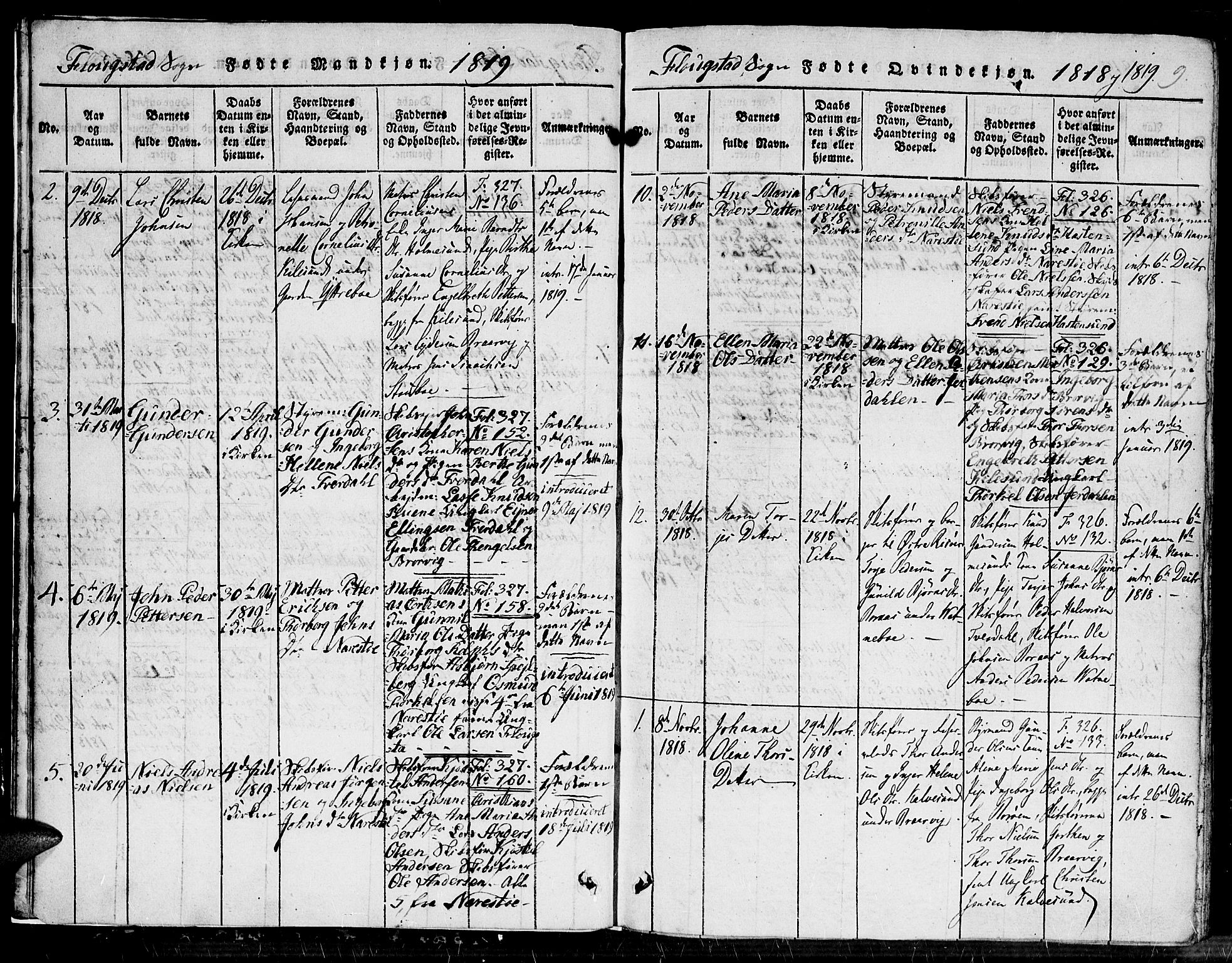 Dypvåg sokneprestkontor, SAK/1111-0007/F/Fb/Fbb/L0001: Parish register (copy) no. B 1, 1816-1850, p. 9