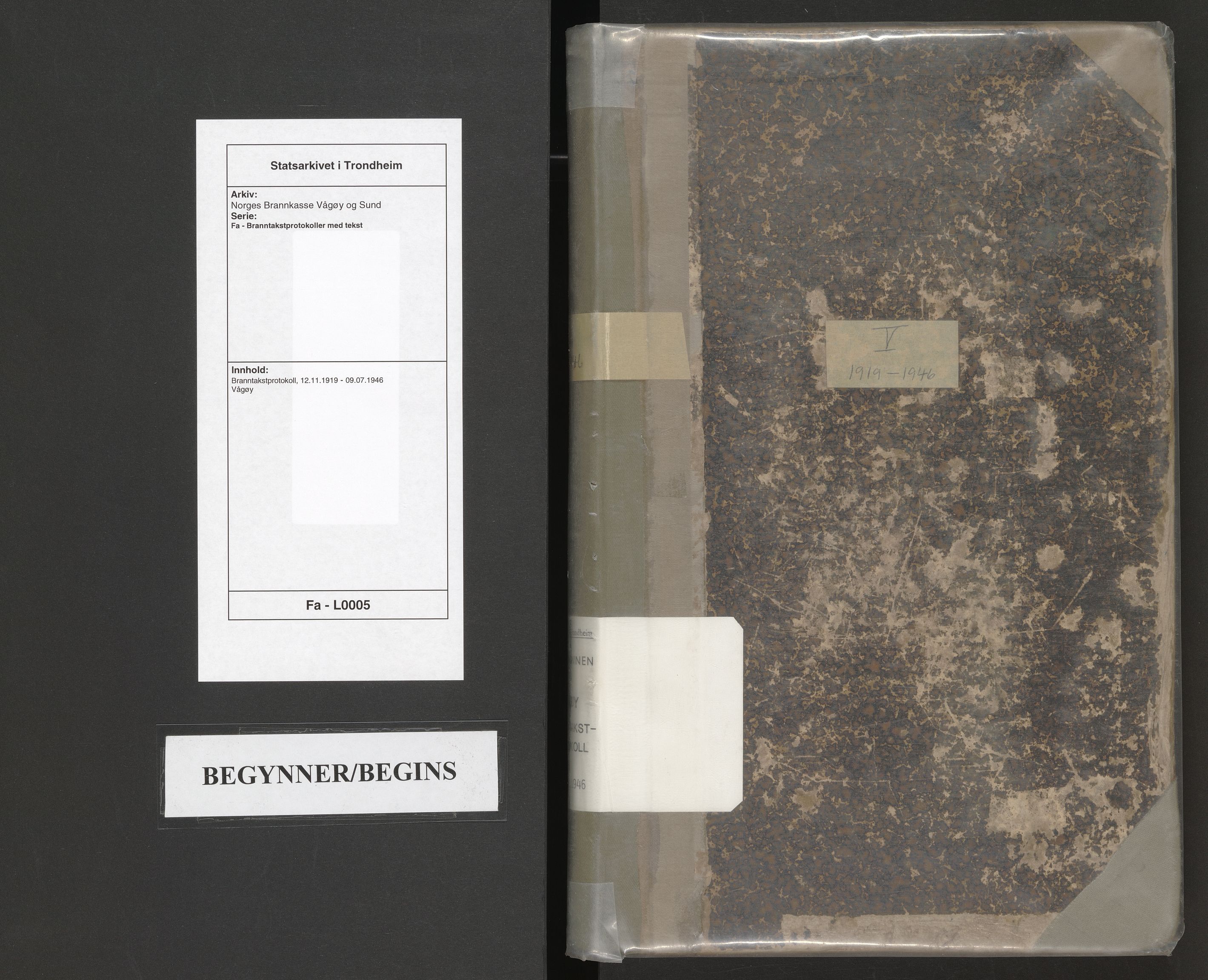 Norges Brannkasse Vågøy og Sund, AV/SAT-A-5504/Fa/L0005: Branntakstprotokoll, 1919-1946