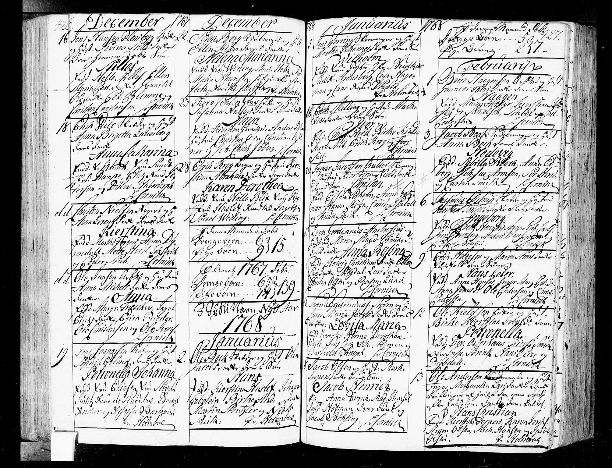 Oslo domkirke Kirkebøker, SAO/A-10752/F/Fa/L0004: Parish register (official) no. 4, 1743-1786, p. 426-427