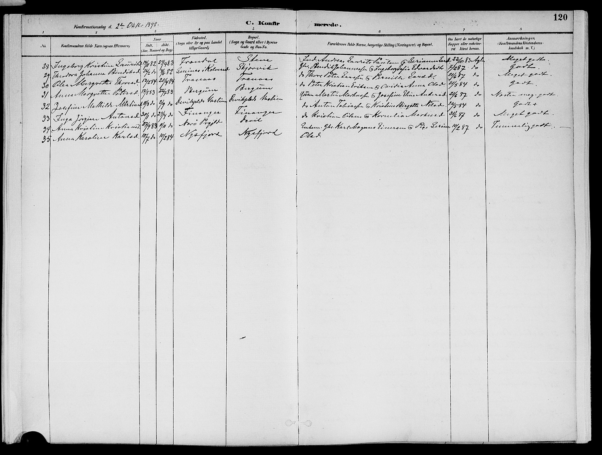 Ministerialprotokoller, klokkerbøker og fødselsregistre - Nord-Trøndelag, SAT/A-1458/773/L0617: Parish register (official) no. 773A08, 1887-1910, p. 120