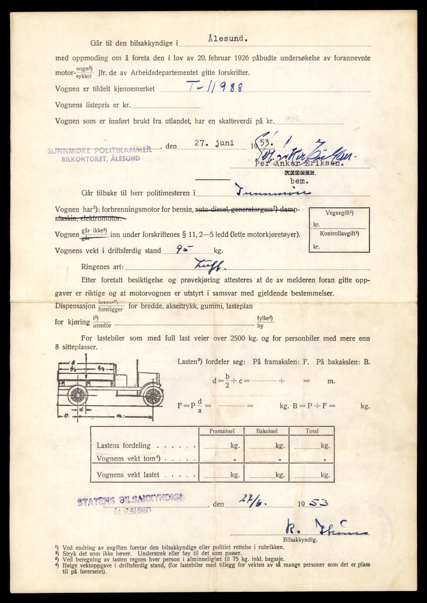 Møre og Romsdal vegkontor - Ålesund trafikkstasjon, AV/SAT-A-4099/F/Fe/L0031: Registreringskort for kjøretøy T 11800 - T 11996, 1927-1998, p. 3251