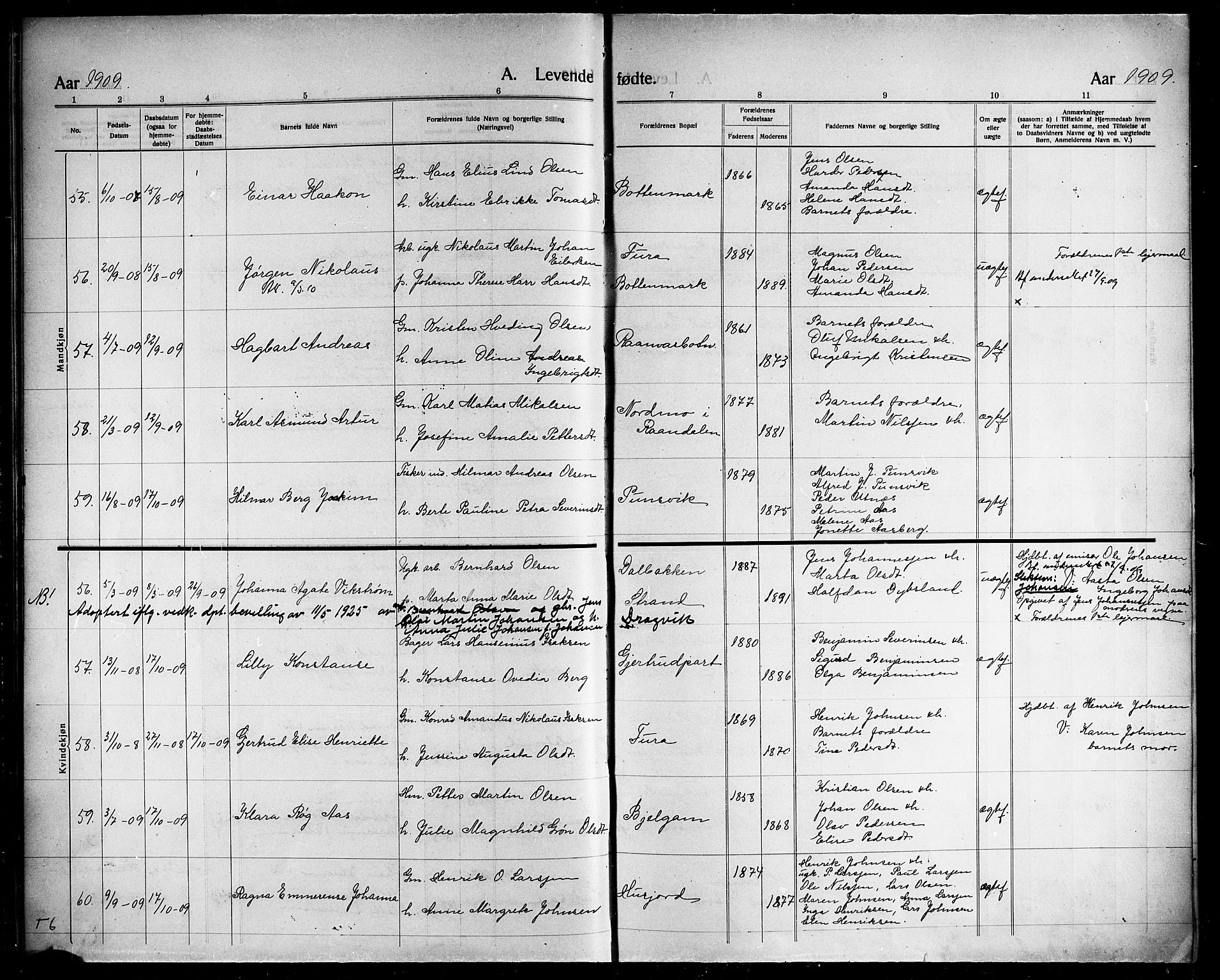 Ministerialprotokoller, klokkerbøker og fødselsregistre - Nordland, AV/SAT-A-1459/863/L0916: Parish register (copy) no. 863C06, 1907-1921