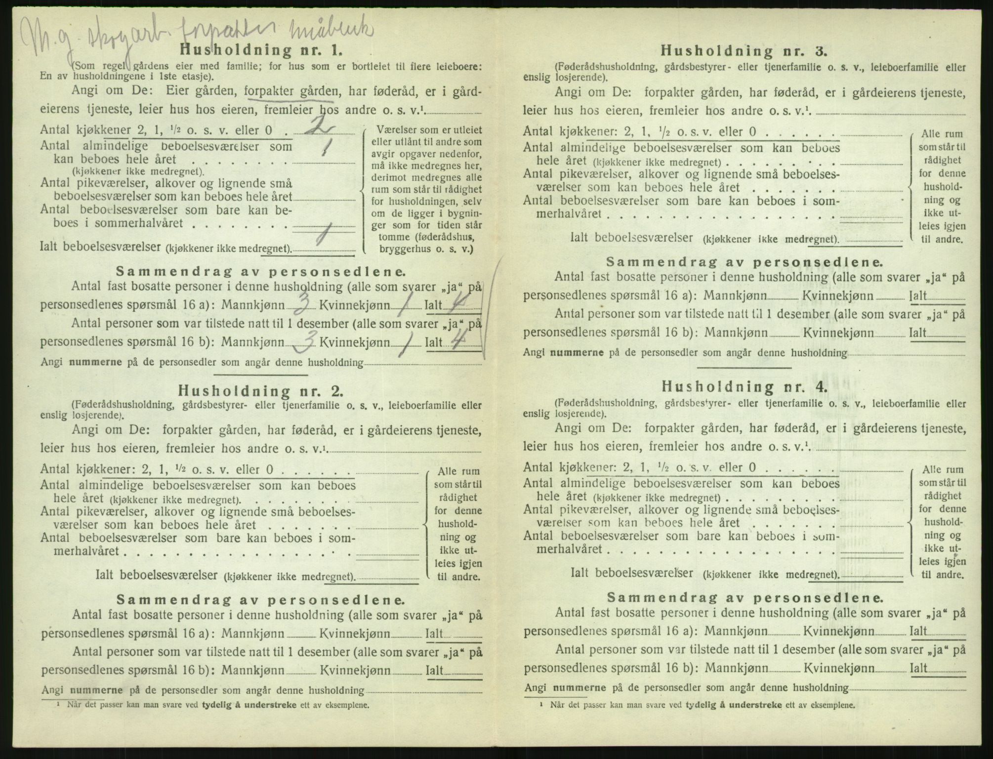 SAK, 1920 census for Vegårshei, 1920, p. 583