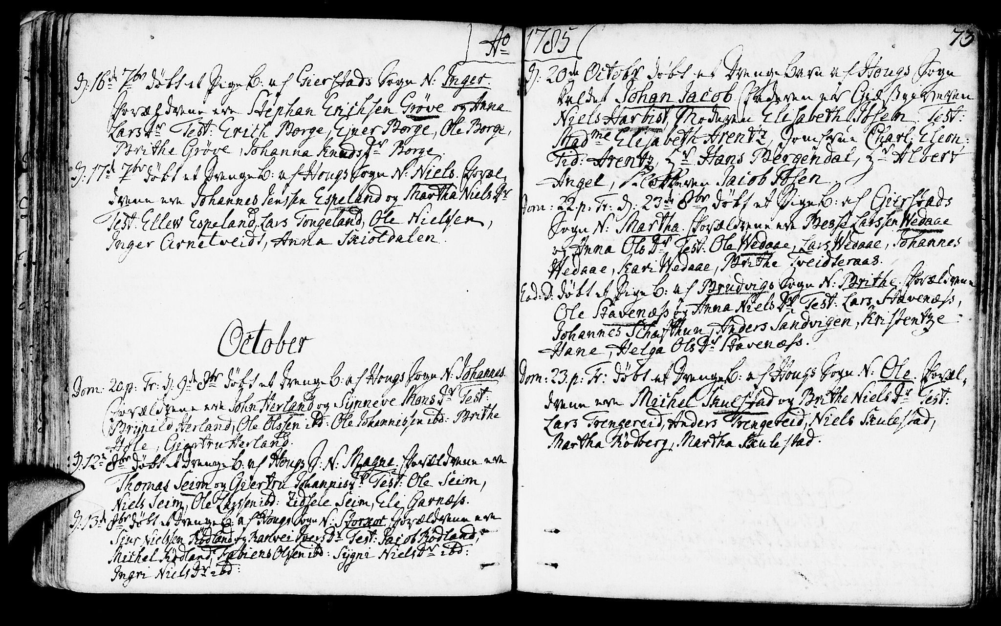 Haus sokneprestembete, AV/SAB-A-75601/H/Haa: Parish register (official) no. A 10, 1782-1796, p. 73