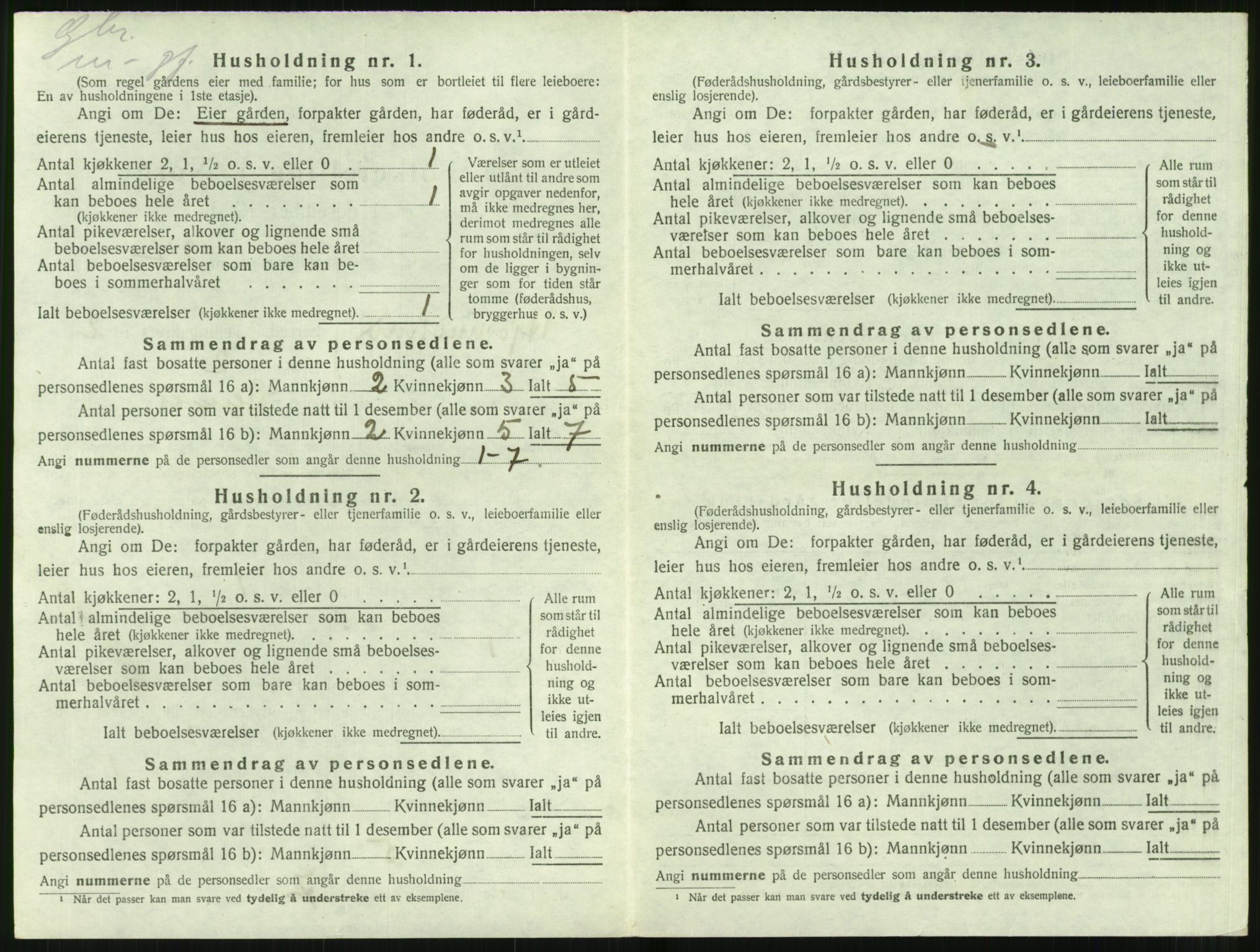 SAT, 1920 census for Hjørundfjord, 1920, p. 122