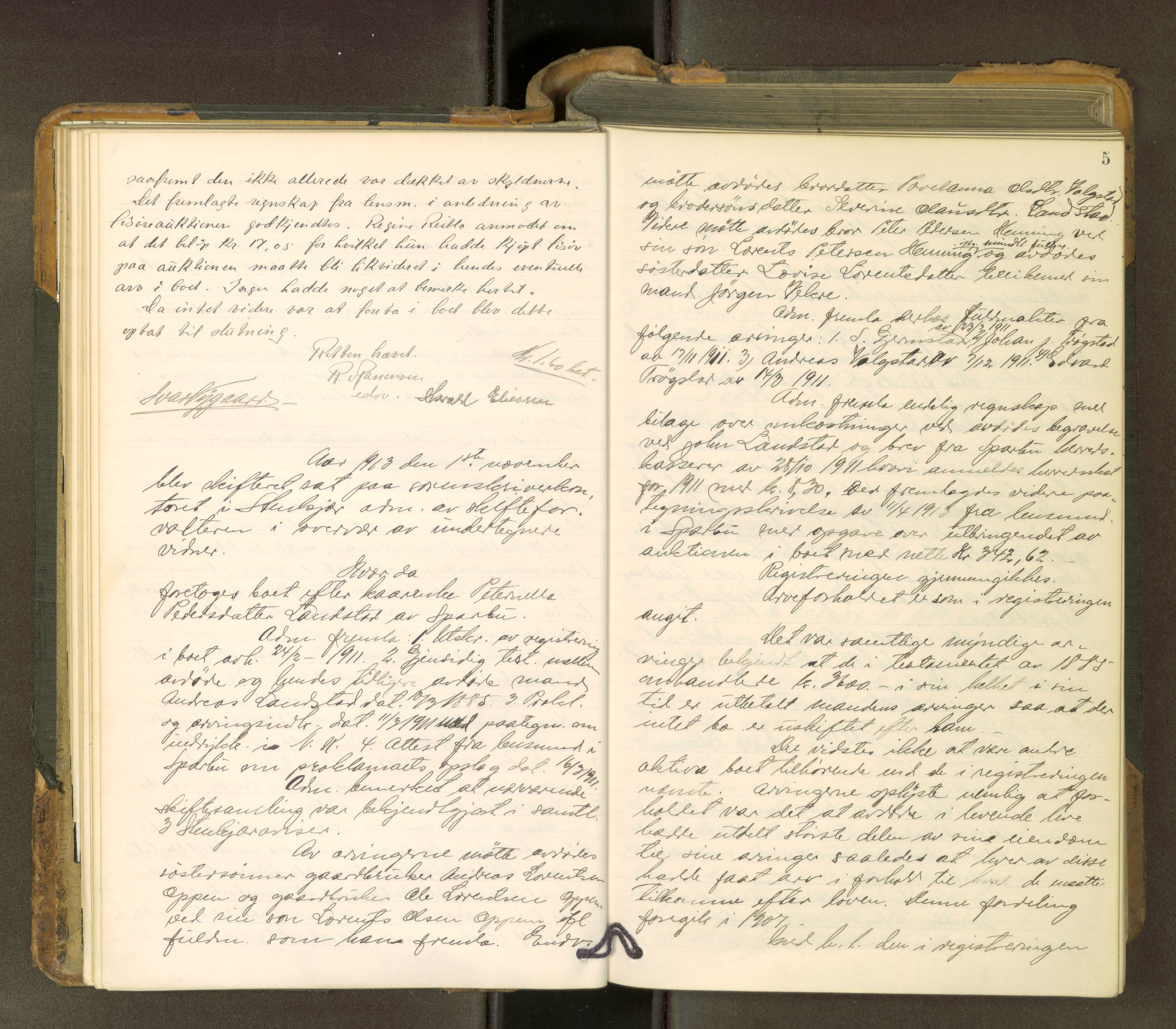 Inderøy sorenskriveri, AV/SAT-A-4147/1/3/3B/L0009: Skifteforhandlingsprotokoll, 1913-1922, p. 4b-5a