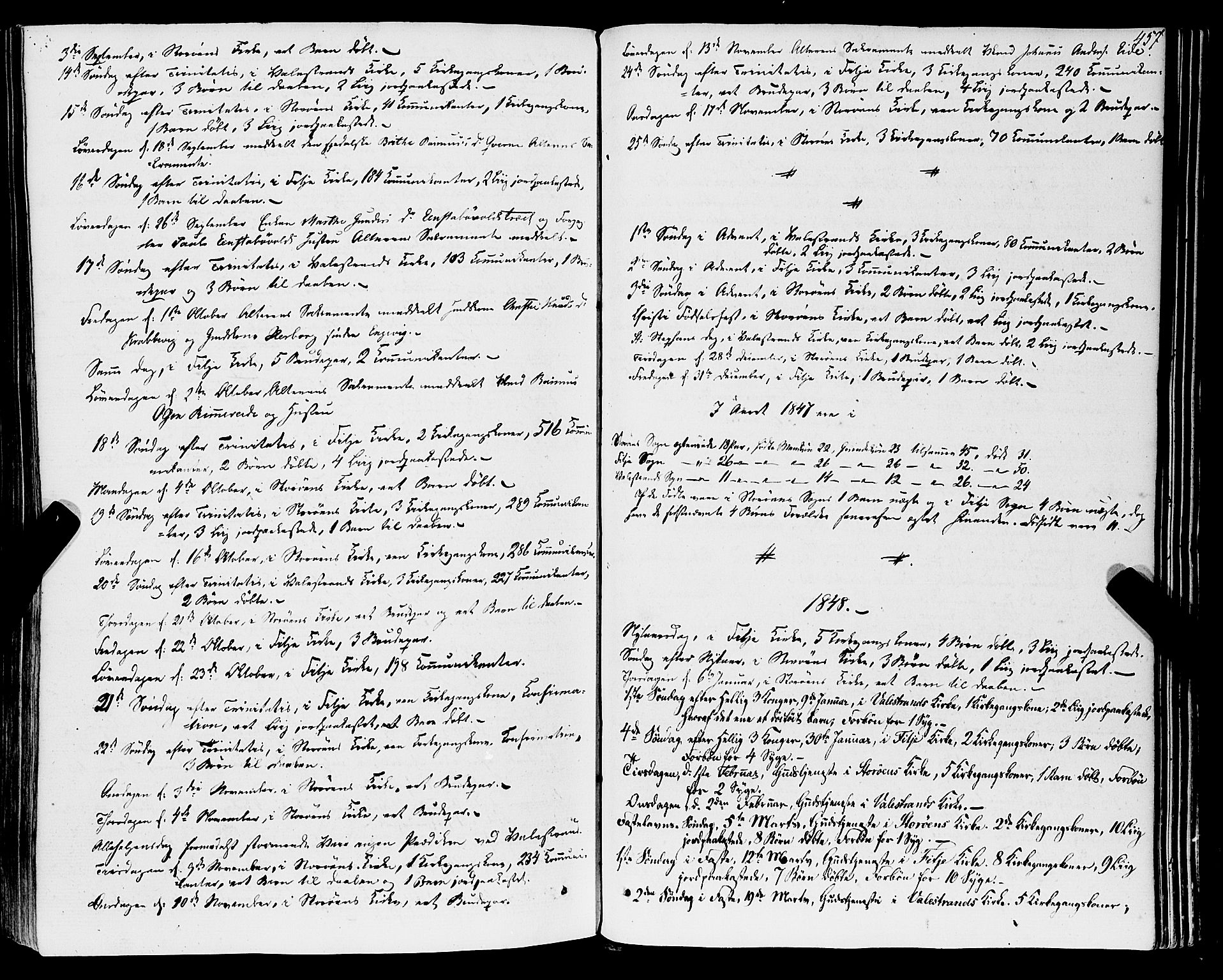 Stord sokneprestembete, SAB/A-78201/H/Haa: Parish register (official) no. A 7, 1841-1861, p. 457
