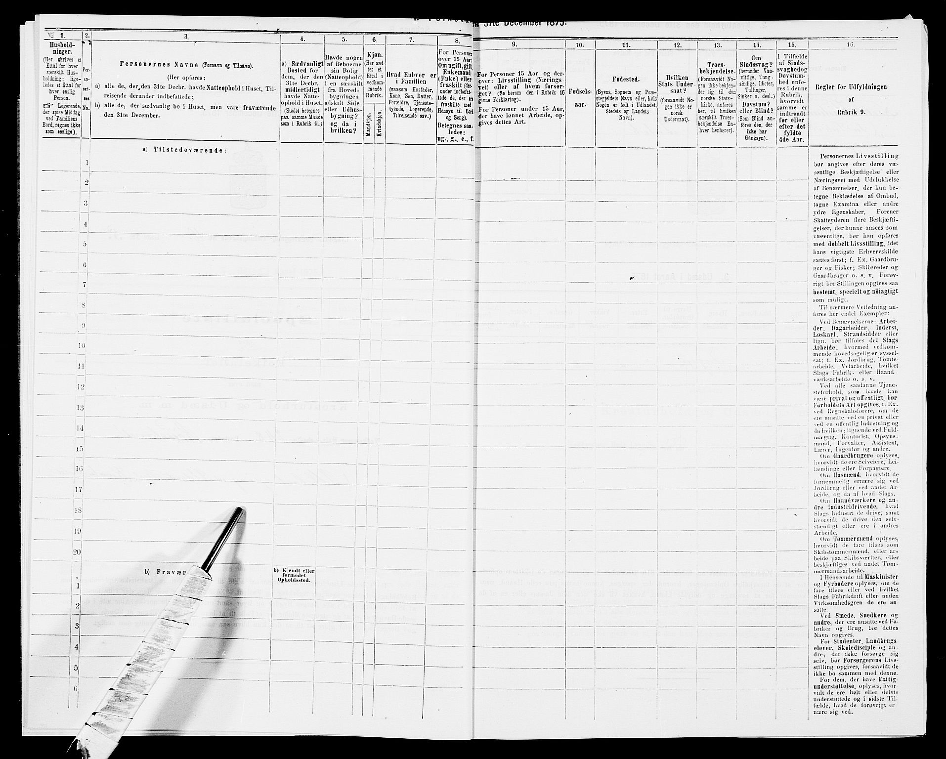 SAK, 1875 census for 1032P Lyngdal, 1875, p. 1530