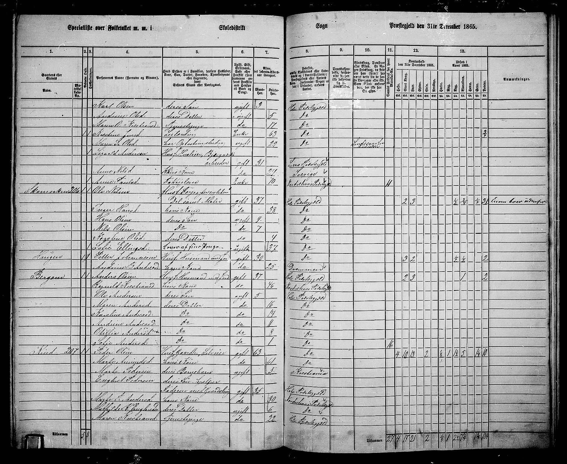 RA, 1865 census for Hole, 1865, p. 139