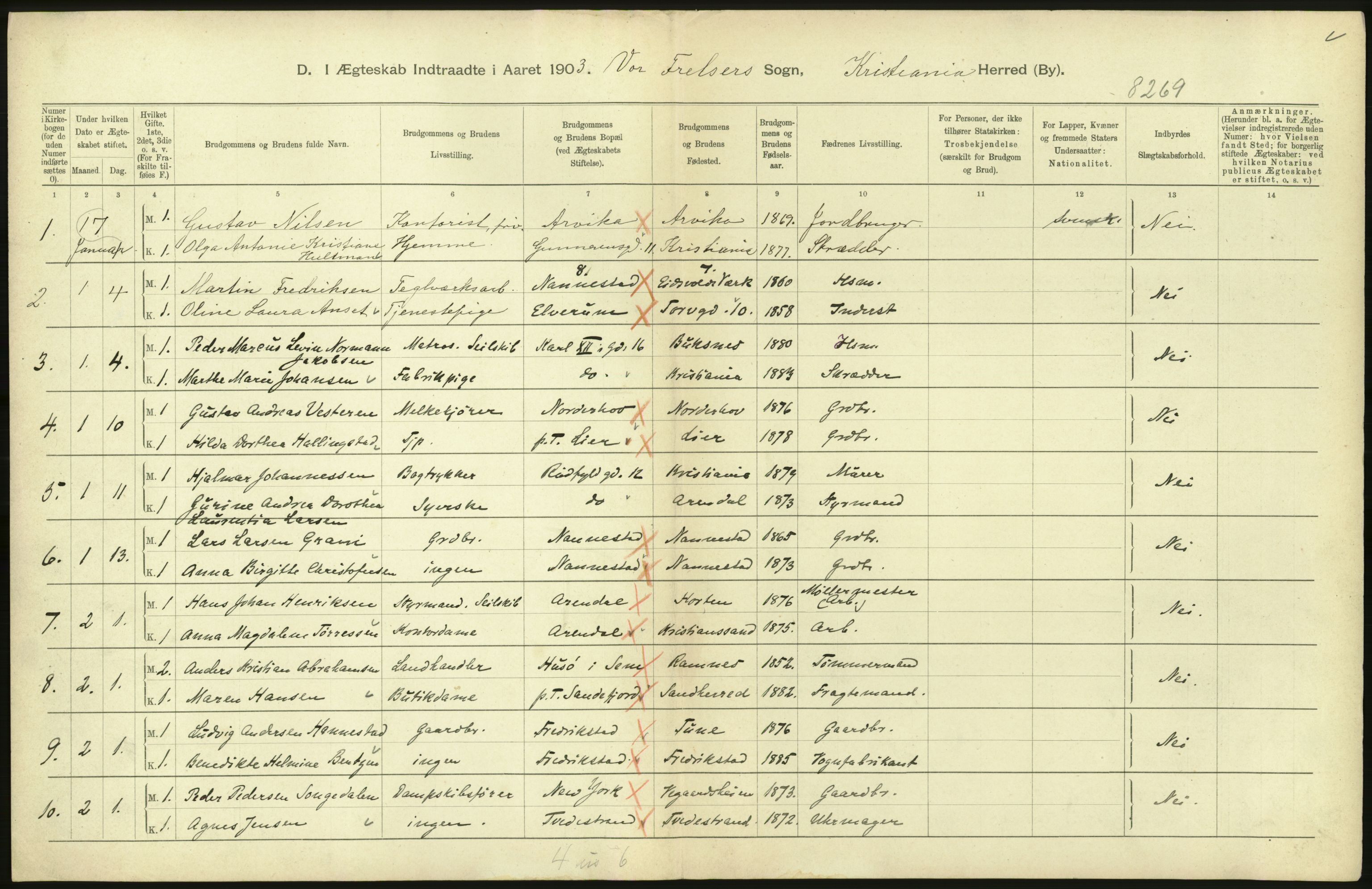 Statistisk sentralbyrå, Sosiodemografiske emner, Befolkning, AV/RA-S-2228/D/Df/Dfa/Dfaa/L0004: Kristiania: Gifte, døde, 1903, p. 708