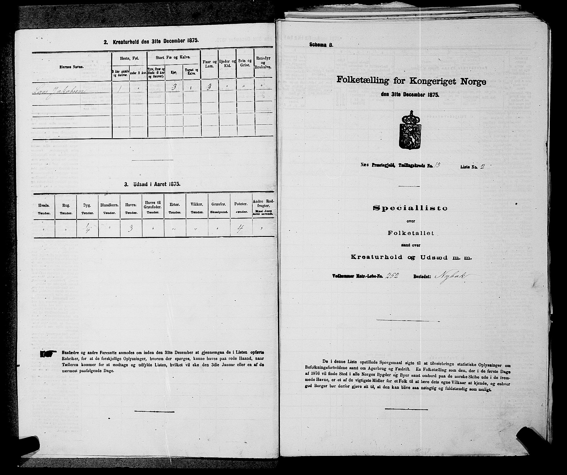 RA, 1875 census for 0236P Nes, 1875, p. 2282