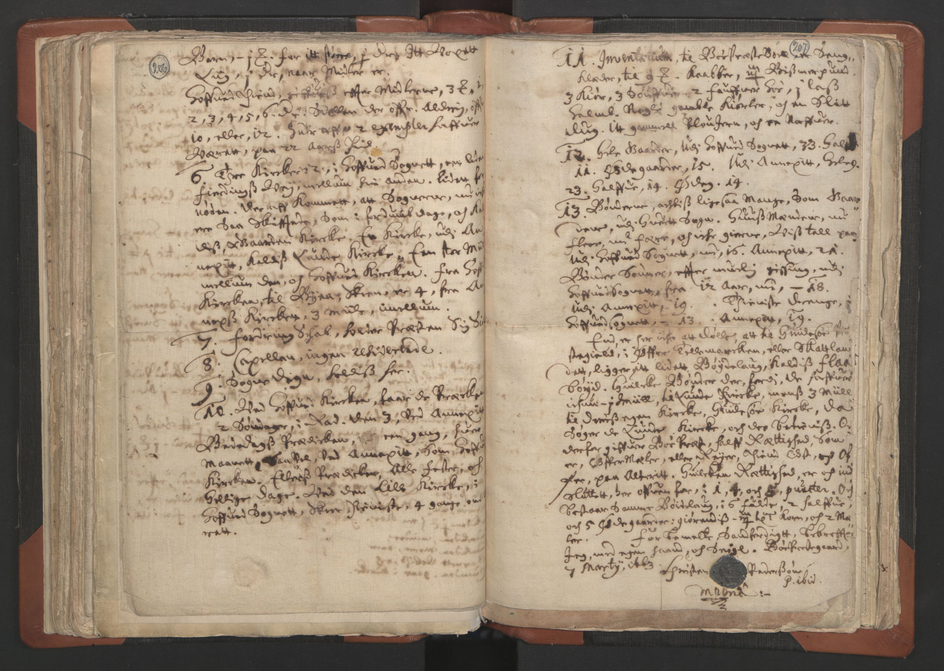 RA, Vicar's Census 1664-1666, no. 12: Øvre Telemark deanery, Nedre Telemark deanery and Bamble deanery, 1664-1666, p. 206-207