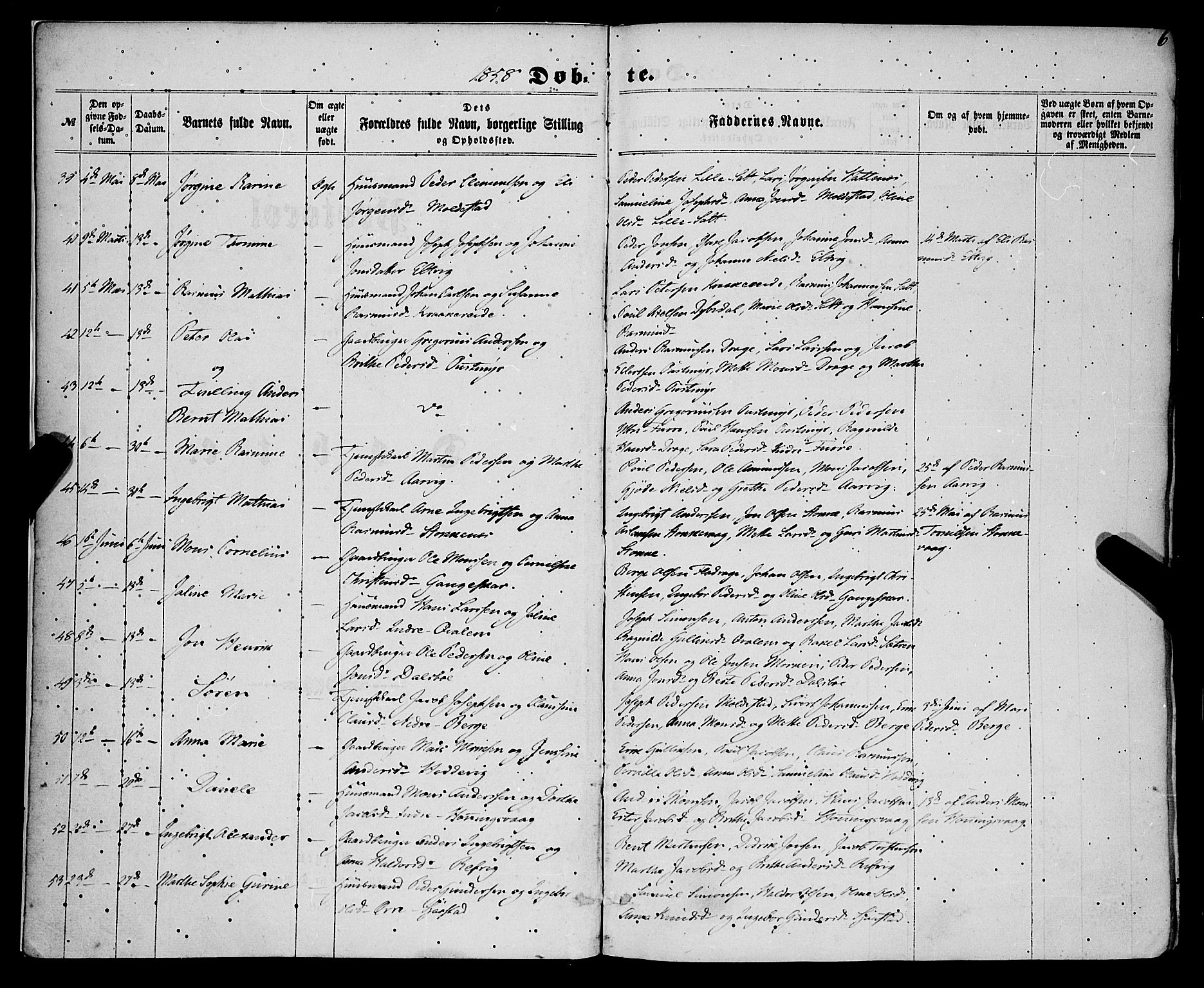 Selje sokneprestembete, AV/SAB-A-99938/H/Ha/Haa/Haaa: Parish register (official) no. A 11, 1858-1870, p. 6