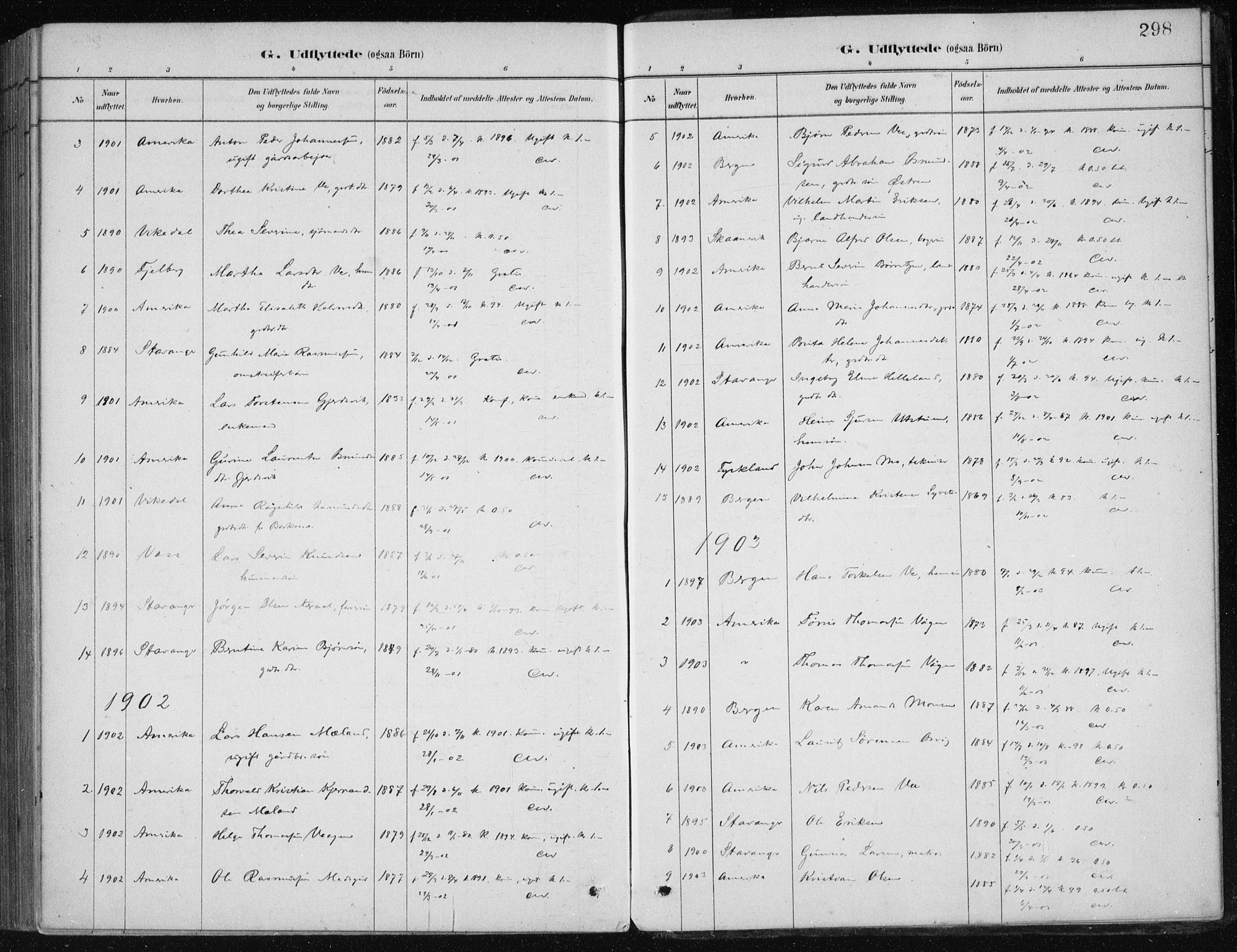 Etne sokneprestembete, SAB/A-75001/H/Haa: Parish register (official) no. C  1, 1879-1919, p. 298