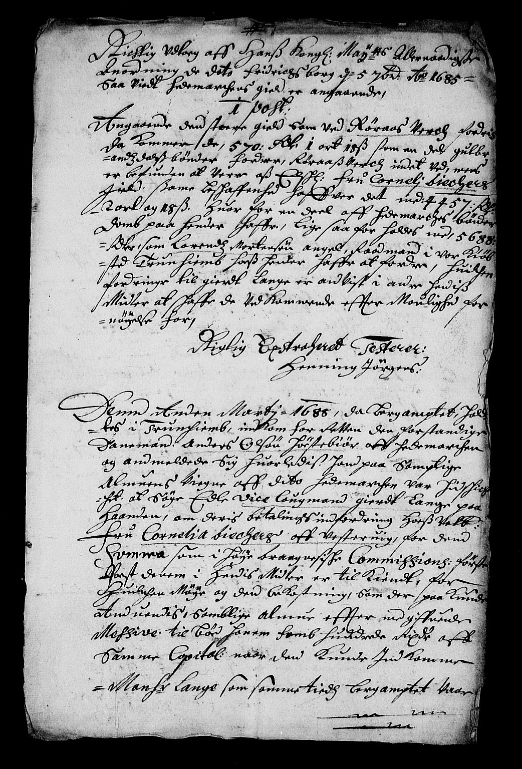 Stattholderembetet 1572-1771, RA/EA-2870/Af/L0003: Avskrifter av vedlegg til originale supplikker, nummerert i samsvar med supplikkbøkene, 1689-1691, p. 262