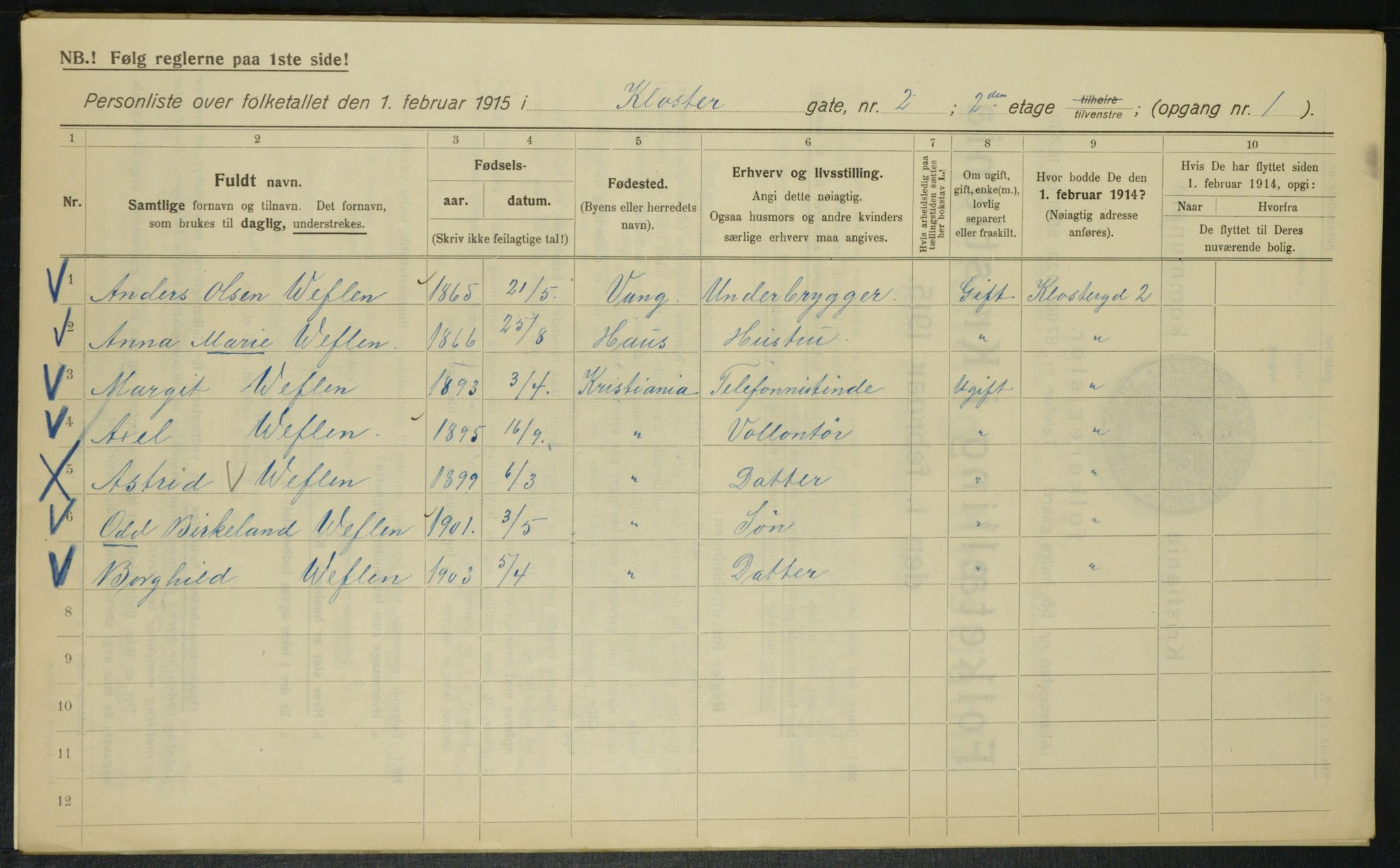 OBA, Municipal Census 1915 for Kristiania, 1915, p. 51606