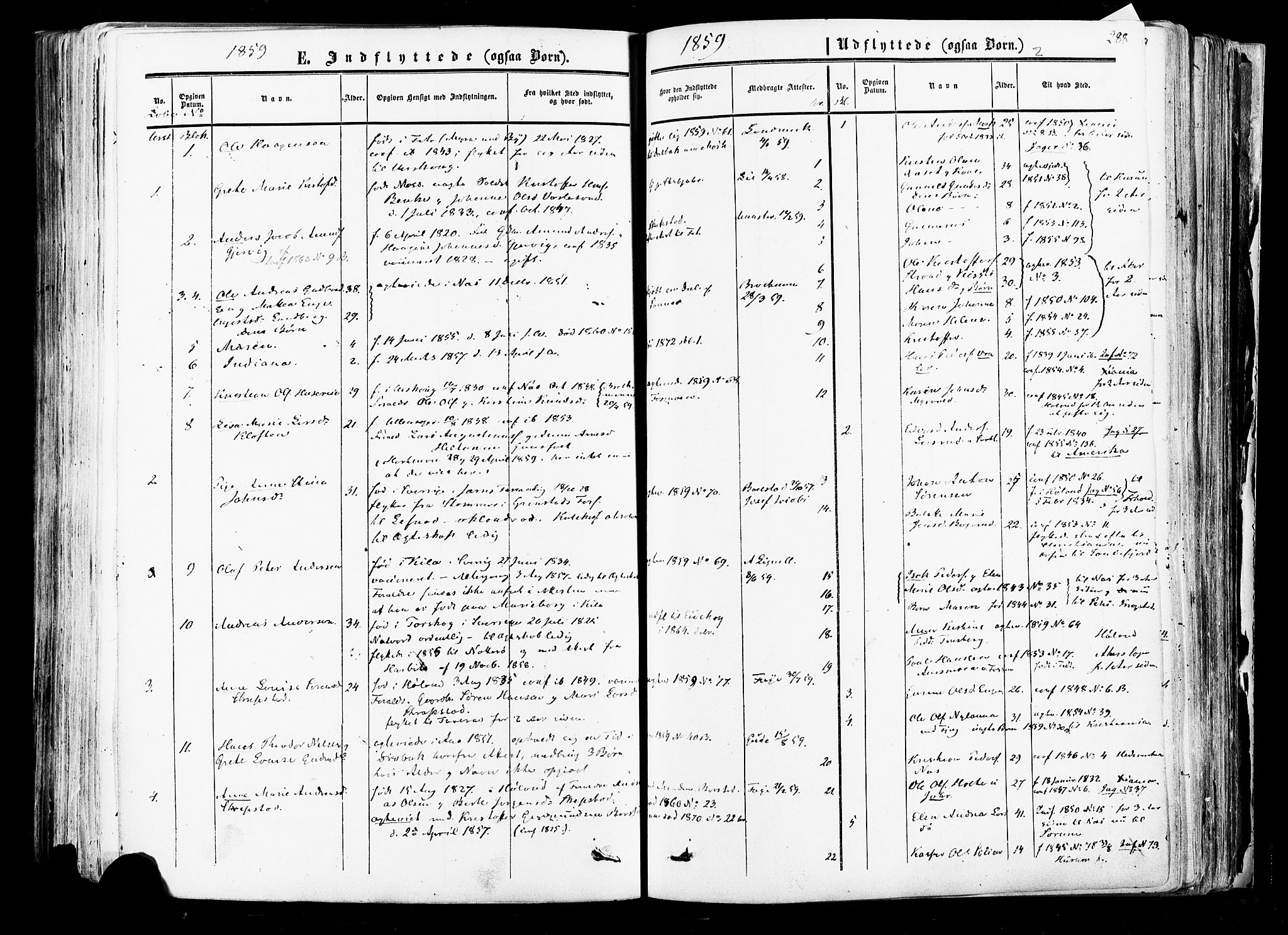 Aurskog prestekontor Kirkebøker, SAO/A-10304a/F/Fa/L0007: Parish register (official) no. I 7, 1854-1877, p. 288