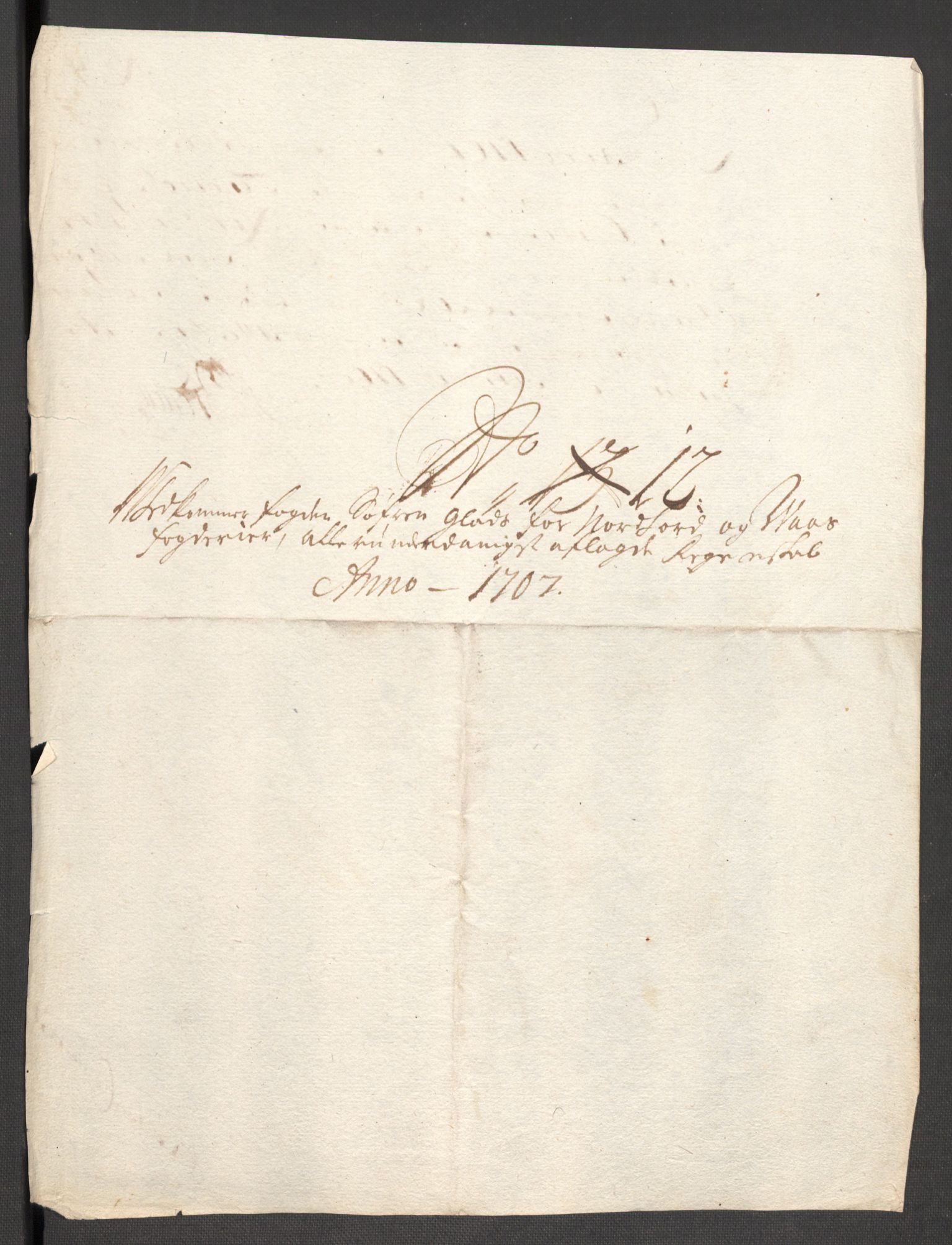 Rentekammeret inntil 1814, Reviderte regnskaper, Fogderegnskap, RA/EA-4092/R51/L3188: Fogderegnskap Nordhordland og Voss, 1706-1707, p. 118