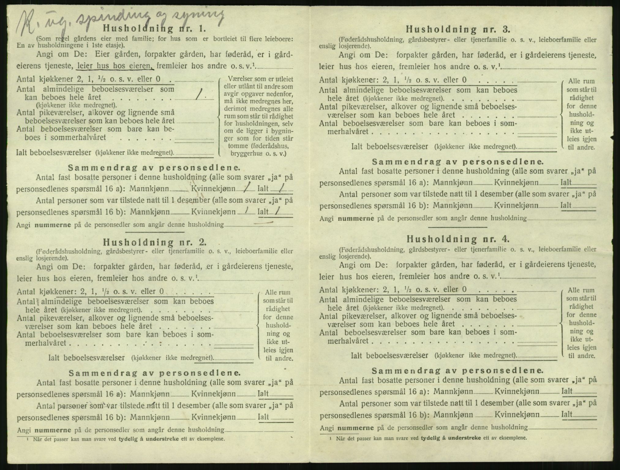 SAT, 1920 census for Vestnes, 1920, p. 934