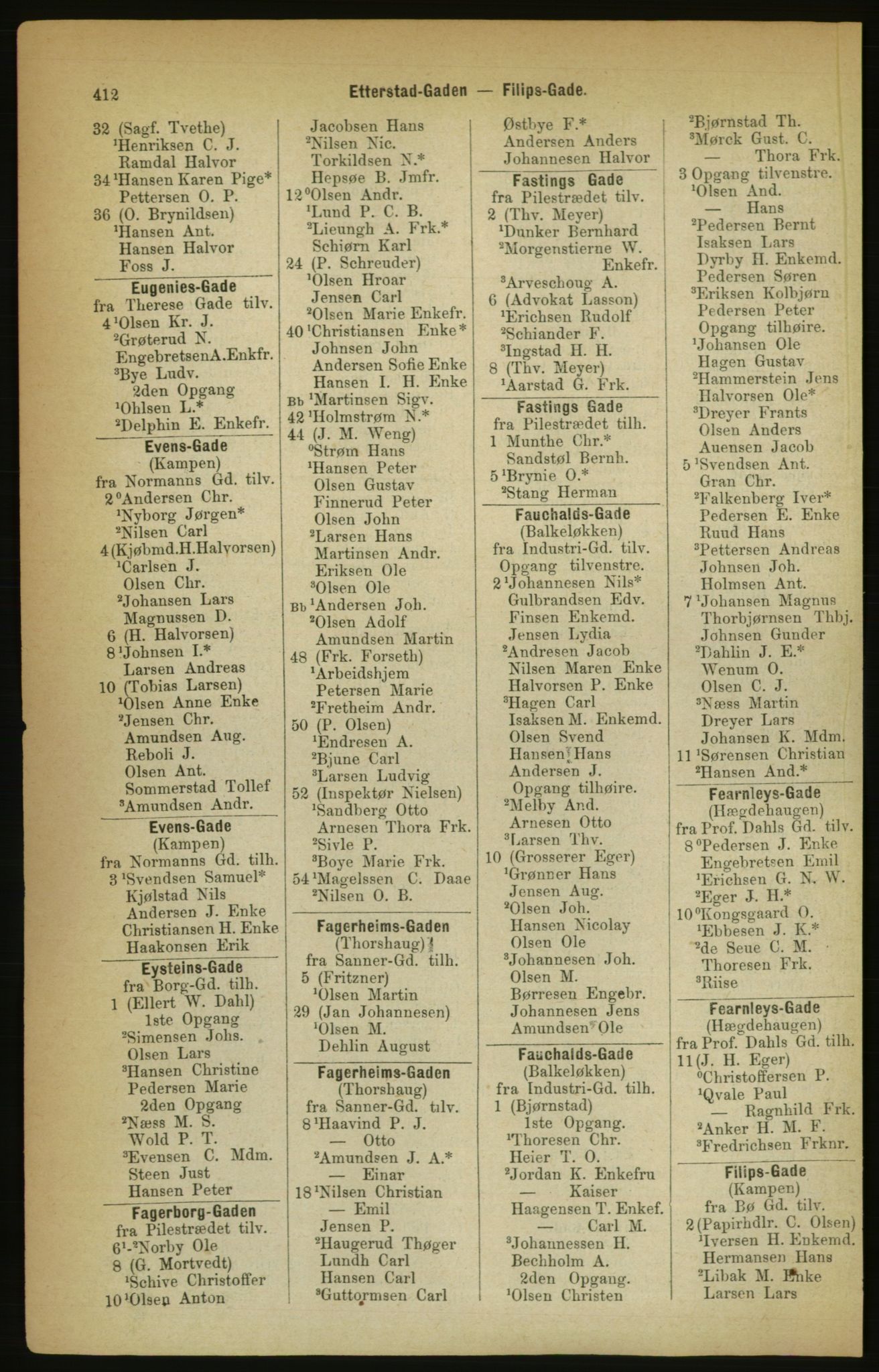 Kristiania/Oslo adressebok, PUBL/-, 1888, p. 412
