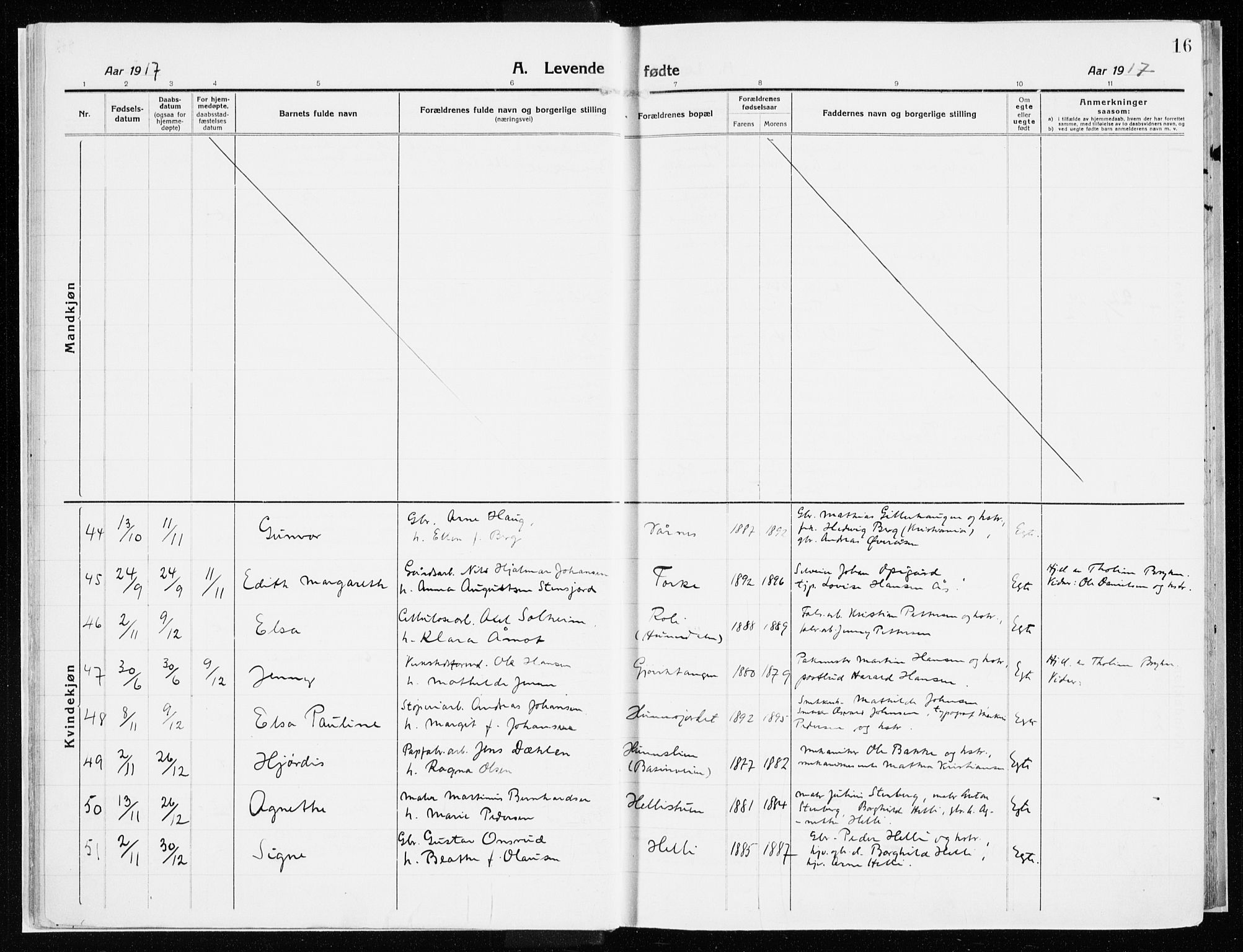 Vardal prestekontor, SAH/PREST-100/H/Ha/Haa/L0017: Parish register (official) no. 17, 1915-1929, p. 16