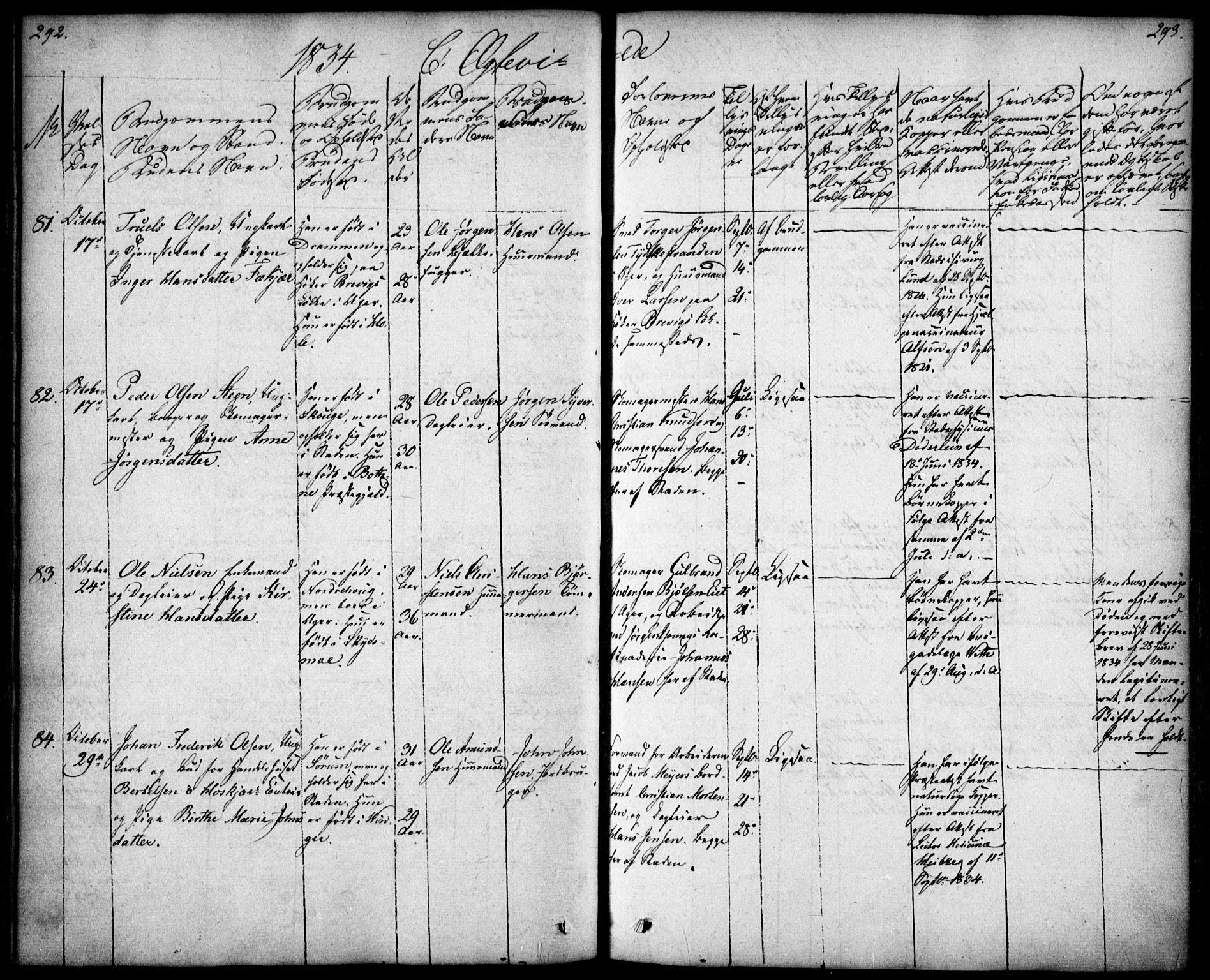 Oslo domkirke Kirkebøker, AV/SAO-A-10752/F/Fa/L0019: Parish register (official) no. 19, 1828-1847, p. 292-293