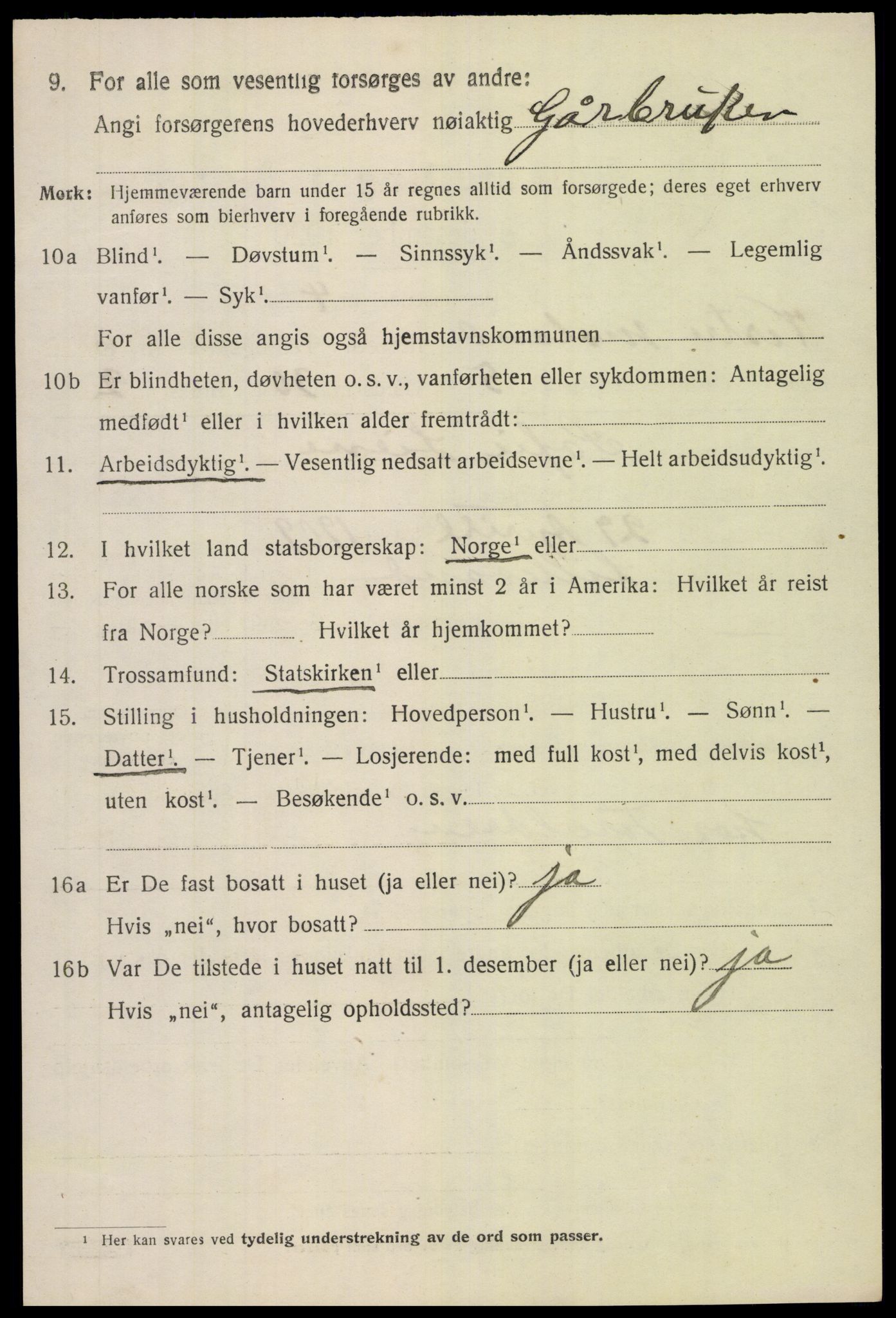 SAK, 1920 census for Vestre Moland, 1920, p. 4636