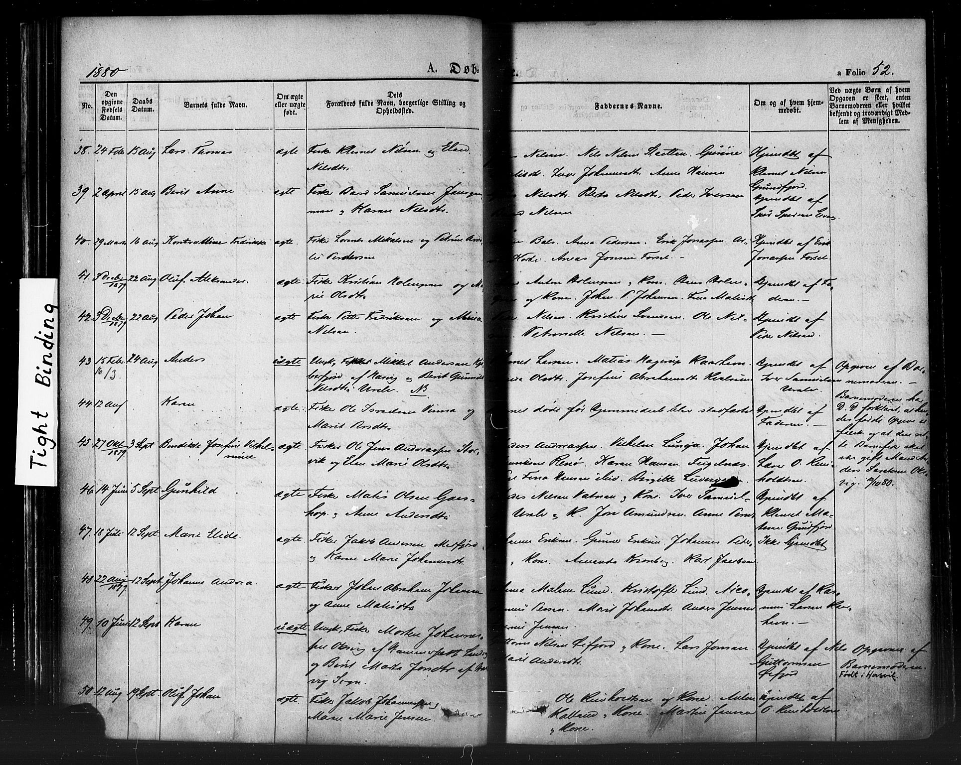 Hammerfest sokneprestkontor, AV/SATØ-S-1347/H/Ha/L0007.kirke: Parish register (official) no. 7, 1869-1884, p. 52