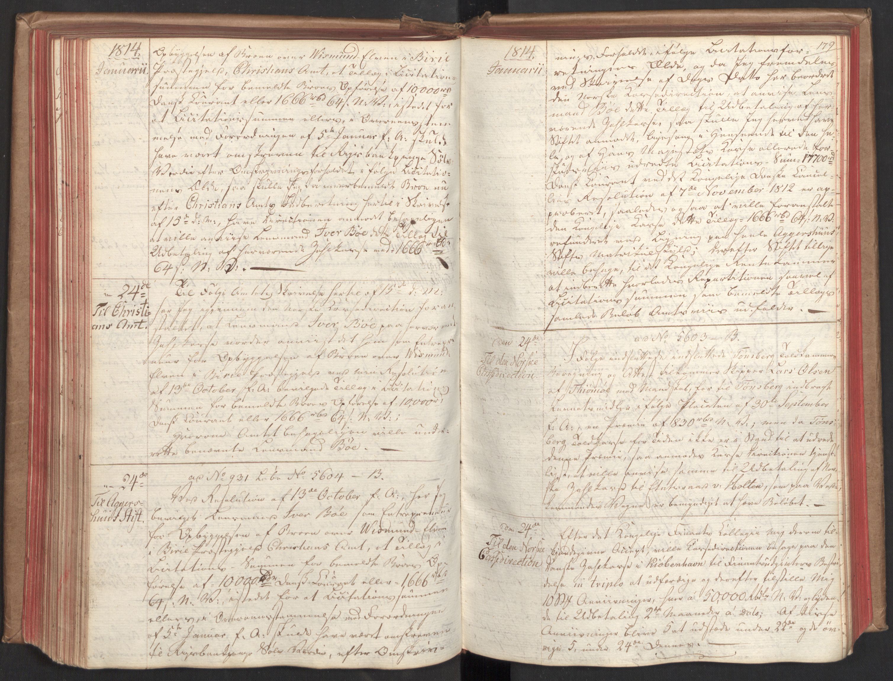 Stattholderembetet 1810-1814, 2. kontor (Kontor B), AV/RA-EA-5432/Bc/L0003: Korrespondanseprotokoll, 1813-1814, p. 178b-179a