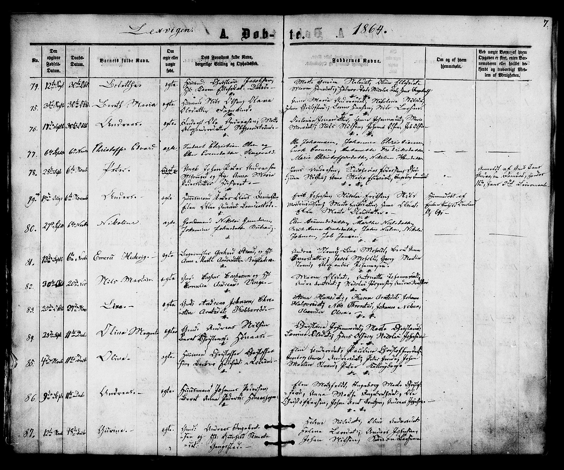 Ministerialprotokoller, klokkerbøker og fødselsregistre - Nord-Trøndelag, SAT/A-1458/701/L0009: Parish register (official) no. 701A09 /1, 1864-1882, p. 7
