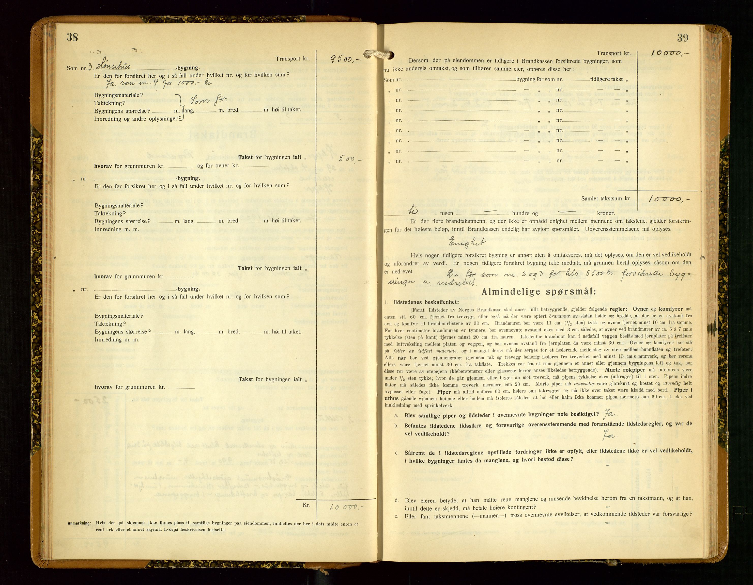 Klepp lensmannskontor, AV/SAST-A-100163/Goc/L0012: "Brandtakstprotokoll" m/register, 1929-1933, p. 38-39