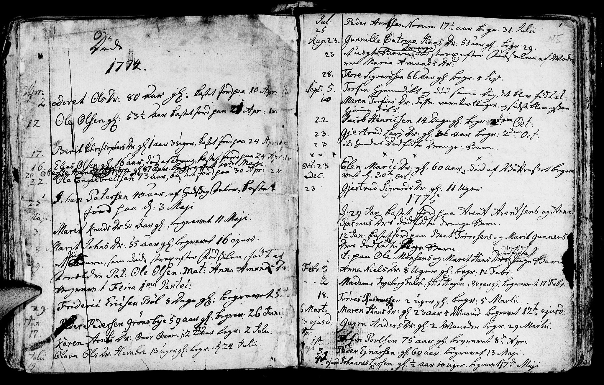 Ministerialprotokoller, klokkerbøker og fødselsregistre - Nord-Trøndelag, SAT/A-1458/730/L0273: Parish register (official) no. 730A02, 1762-1802, p. 185