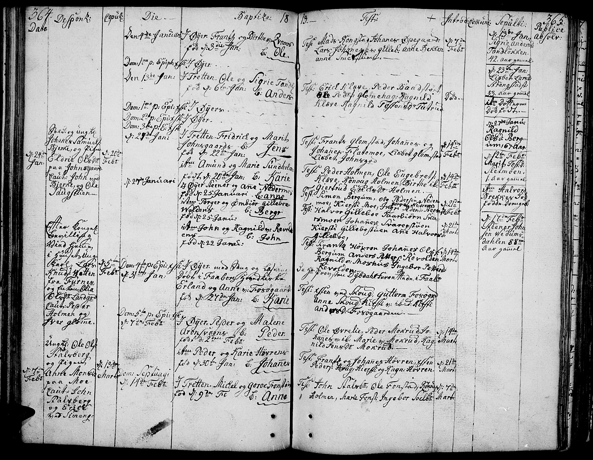 Øyer prestekontor, AV/SAH-PREST-084/H/Ha/Haa/L0003: Parish register (official) no. 3, 1784-1824, p. 364-365