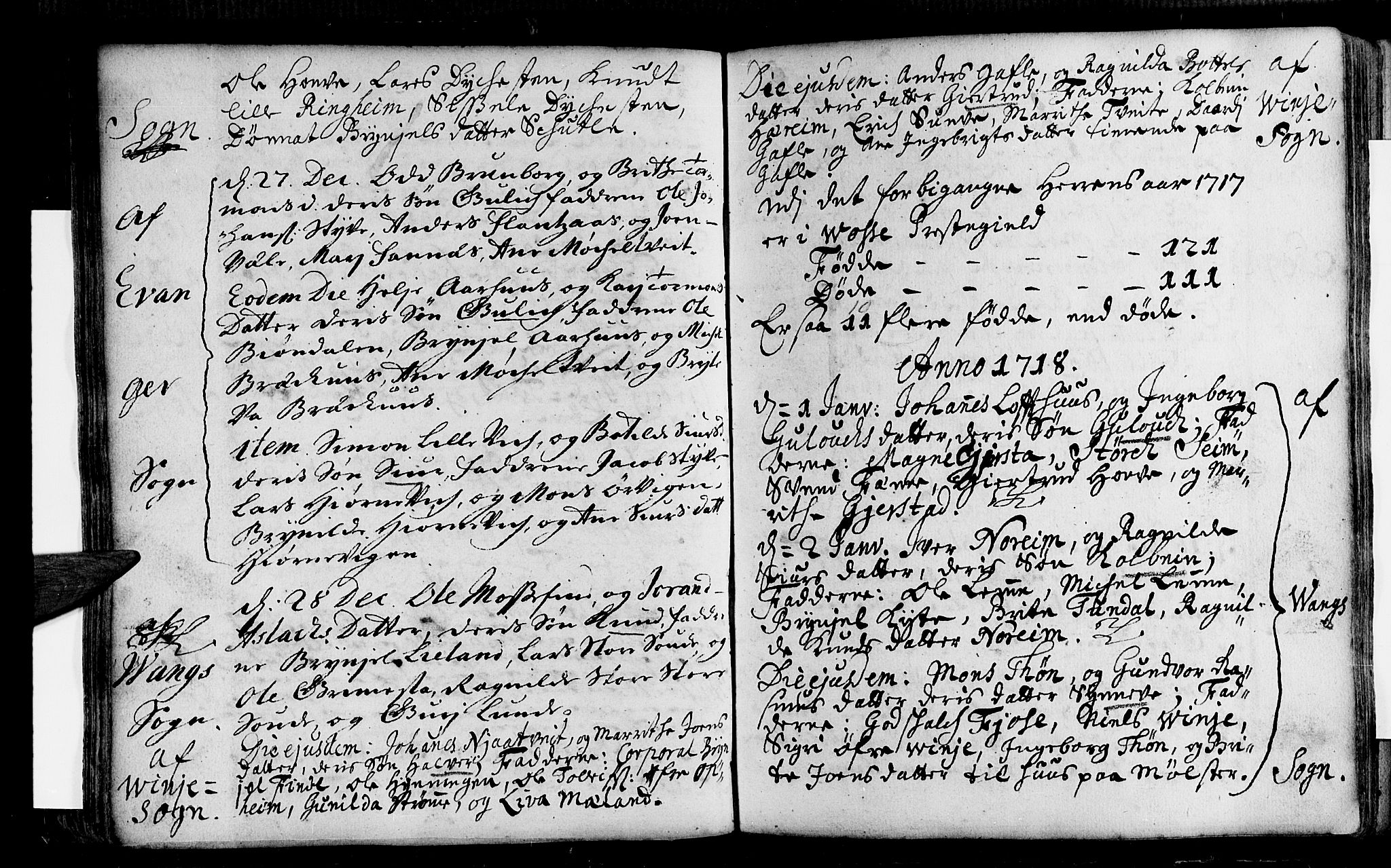 Voss sokneprestembete, AV/SAB-A-79001/H/Haa: Parish register (official) no. A 1, 1711-1721