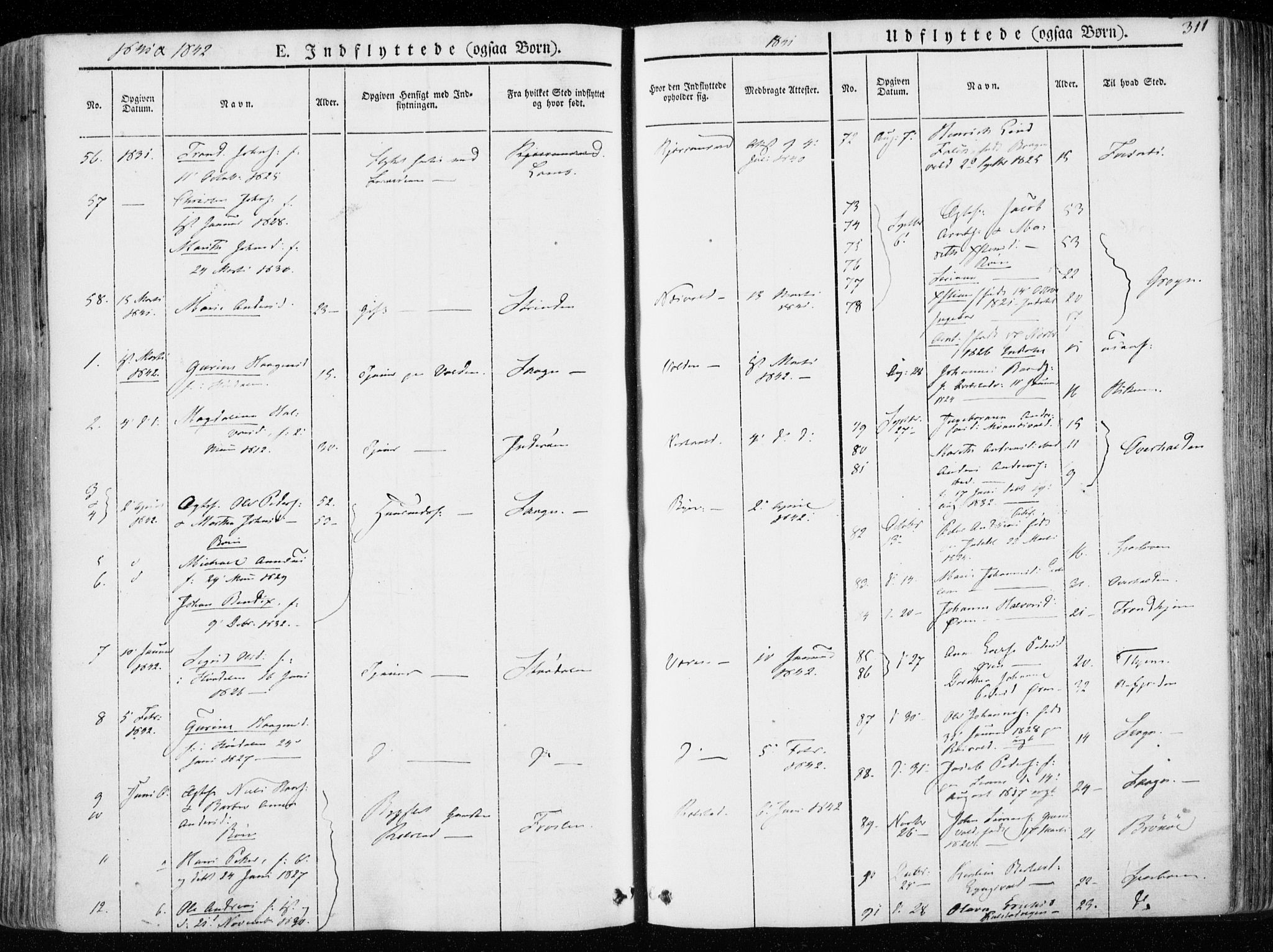 Ministerialprotokoller, klokkerbøker og fødselsregistre - Nord-Trøndelag, SAT/A-1458/723/L0239: Parish register (official) no. 723A08, 1841-1851, p. 311