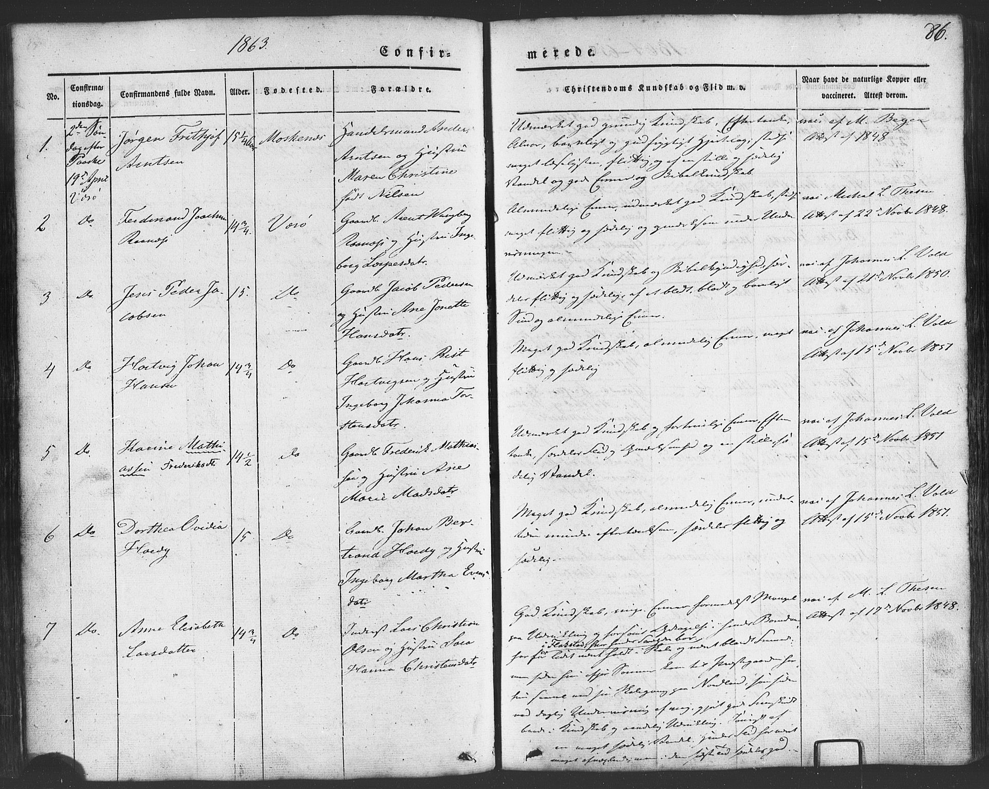Ministerialprotokoller, klokkerbøker og fødselsregistre - Nordland, SAT/A-1459/807/L0121: Parish register (official) no. 807A04, 1846-1879, p. 86