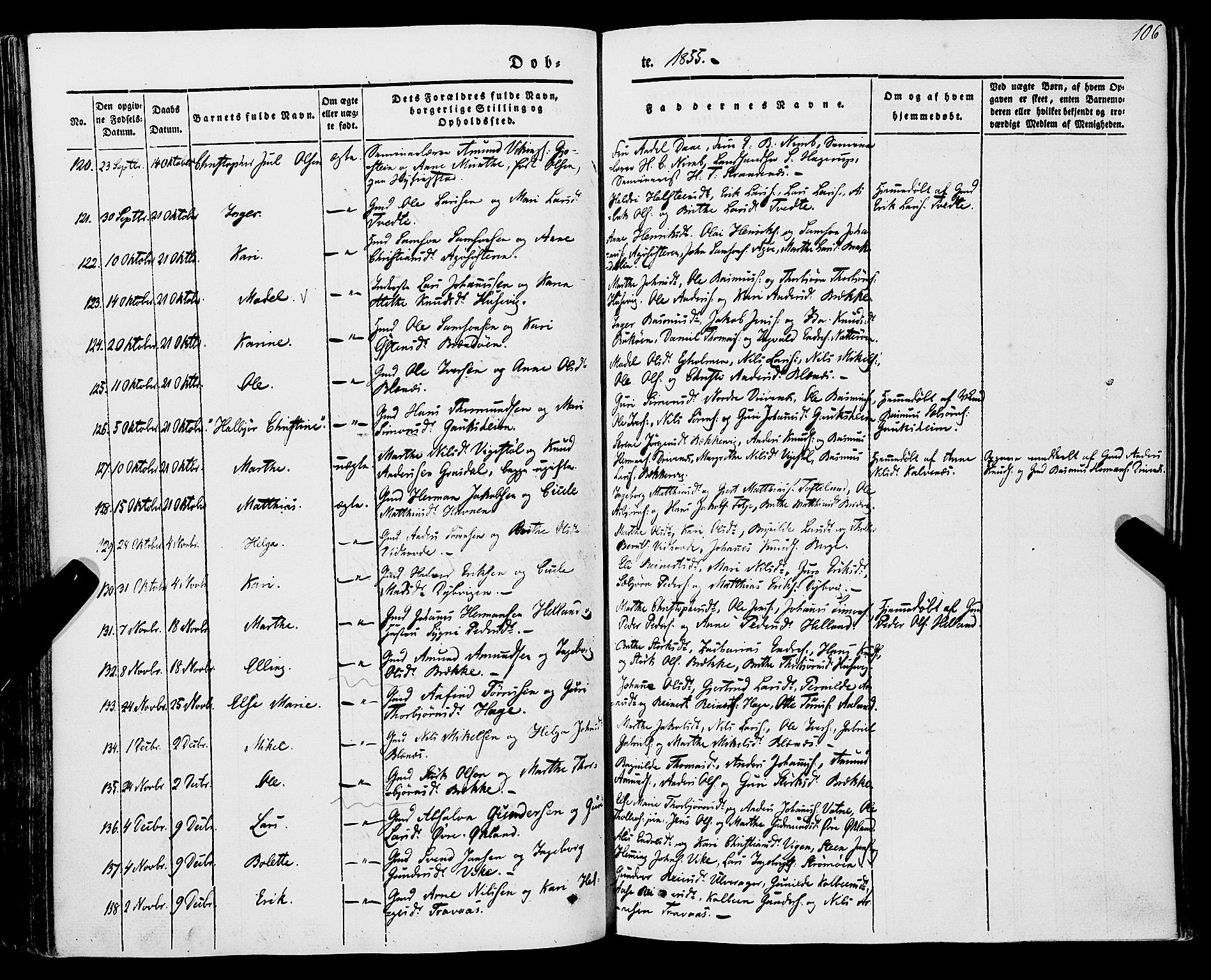 Stord sokneprestembete, SAB/A-78201/H/Haa: Parish register (official) no. A 7, 1841-1861, p. 106