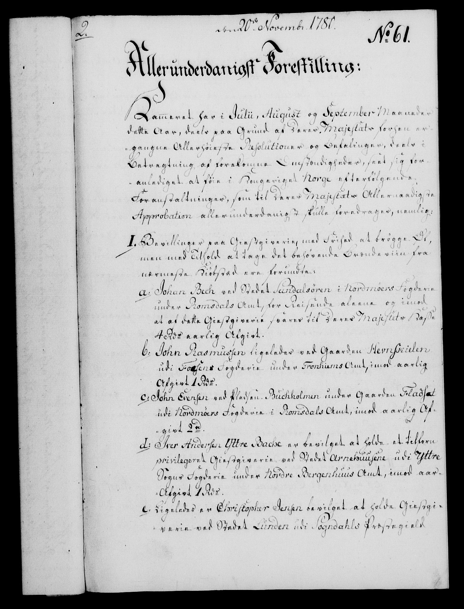 Rentekammeret, Kammerkanselliet, RA/EA-3111/G/Gf/Gfa/L0062: Norsk relasjons- og resolusjonsprotokoll (merket RK 52.62), 1780, p. 527
