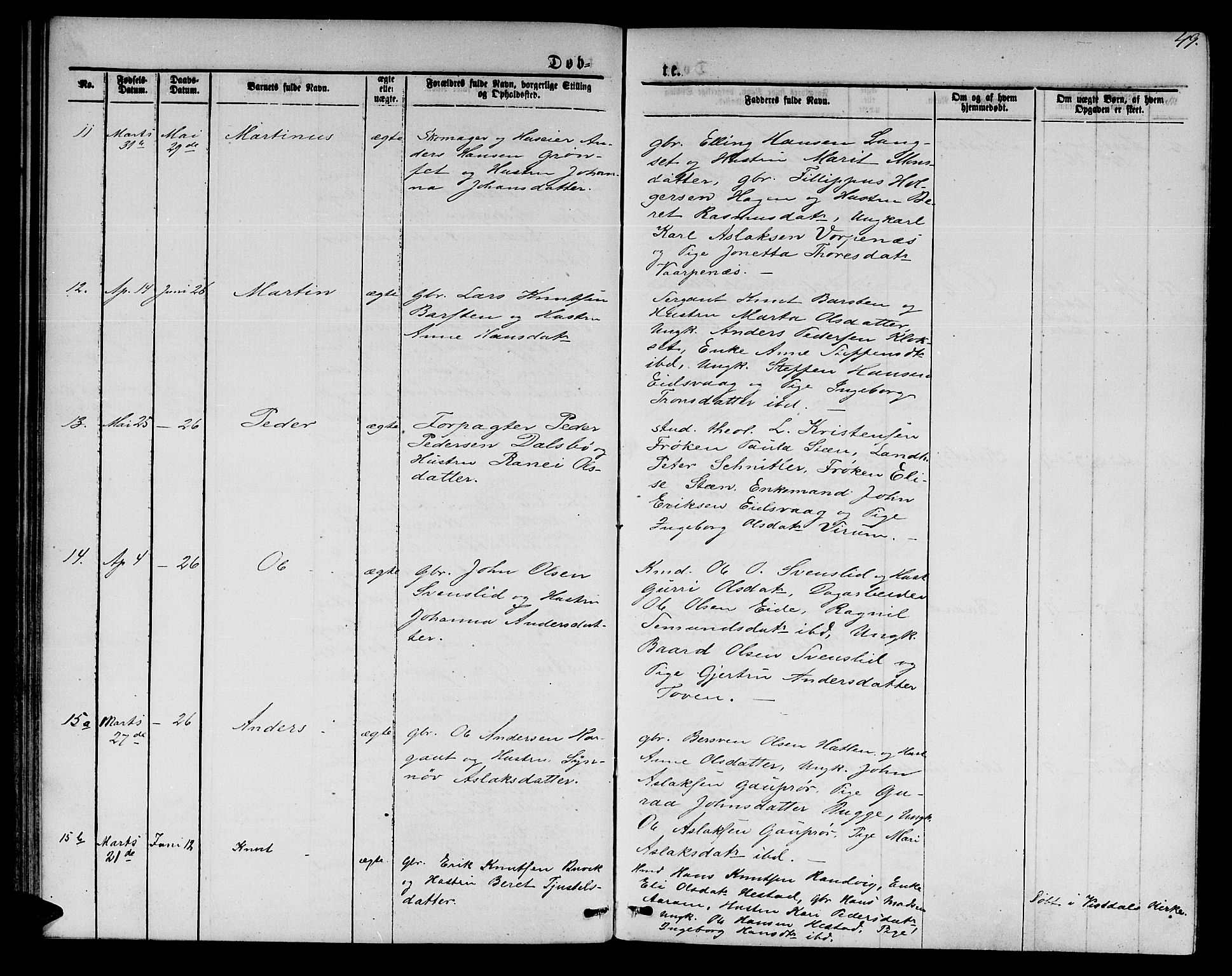 Ministerialprotokoller, klokkerbøker og fødselsregistre - Møre og Romsdal, AV/SAT-A-1454/551/L0630: Parish register (copy) no. 551C02, 1867-1885, p. 49