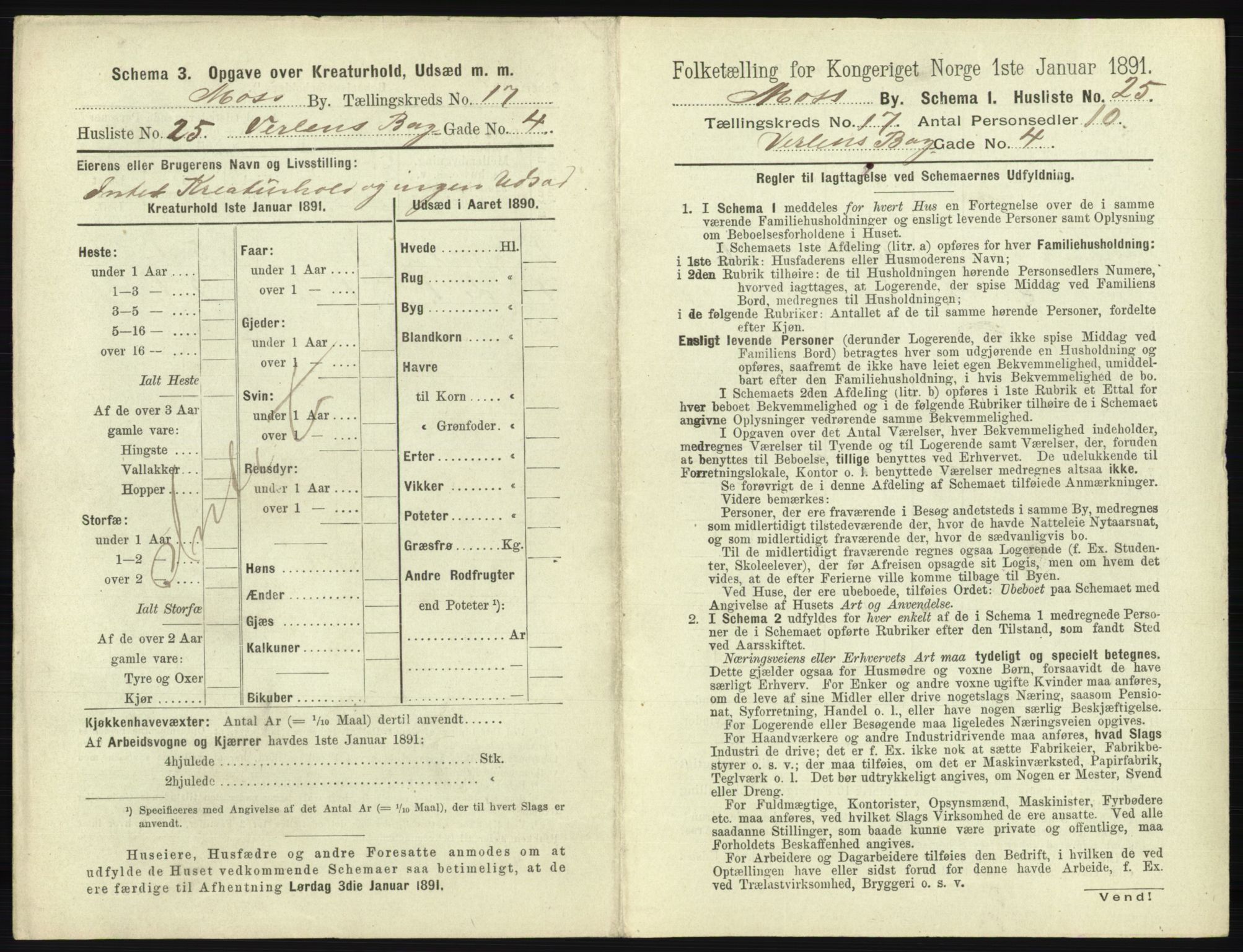 RA, 1891 census for 0104 Moss, 1891, p. 1124