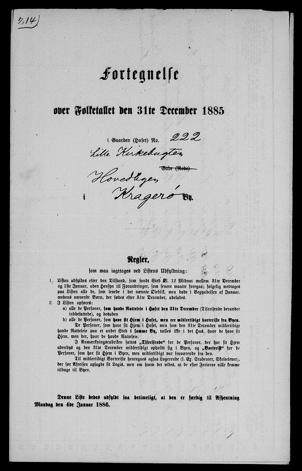 SAKO, 1885 census for 0801 Kragerø, 1885, p. 1457