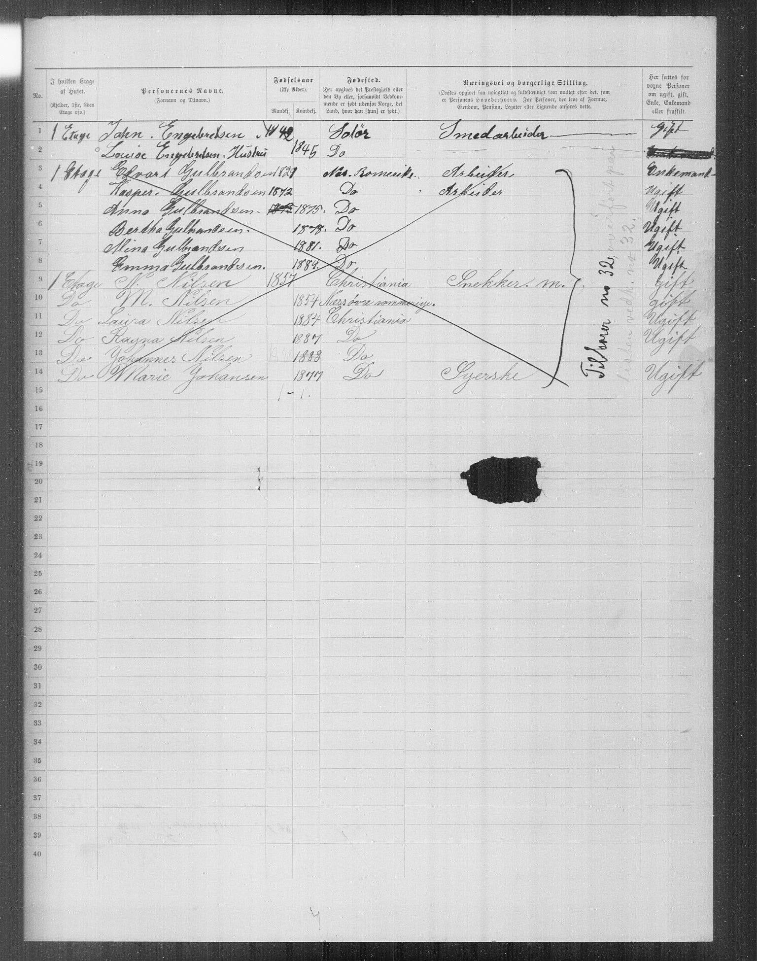 OBA, Municipal Census 1899 for Kristiania, 1899, p. 16537