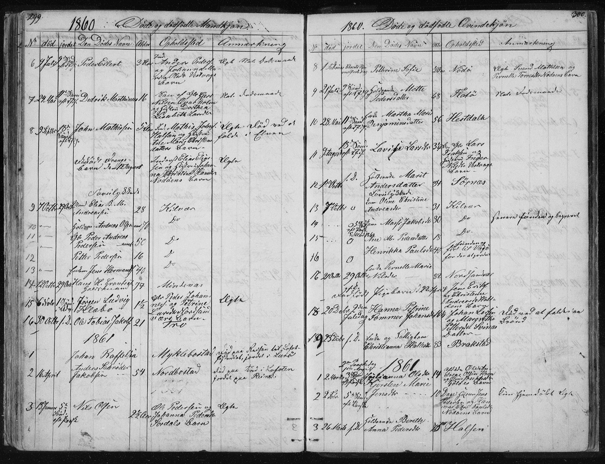 Ministerialprotokoller, klokkerbøker og fødselsregistre - Nordland, SAT/A-1459/817/L0266: Parish register (copy) no. 817C01, 1841-1869, p. 299-300