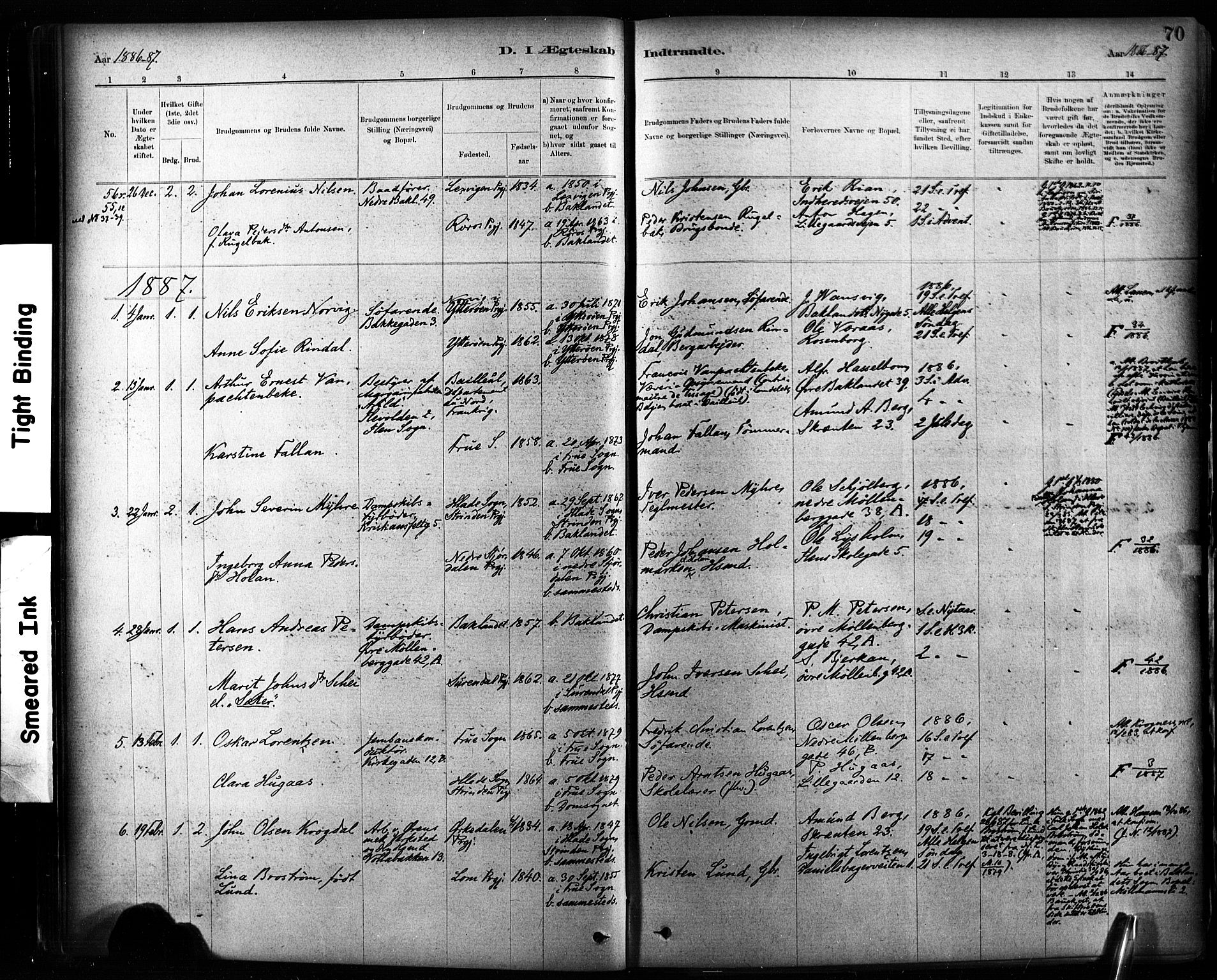 Ministerialprotokoller, klokkerbøker og fødselsregistre - Sør-Trøndelag, AV/SAT-A-1456/604/L0189: Parish register (official) no. 604A10, 1878-1892, p. 70