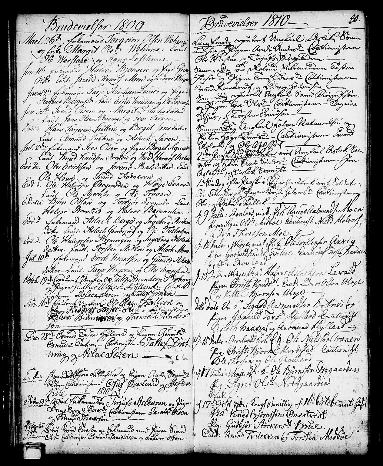 Vinje kirkebøker, SAKO/A-312/F/Fa/L0002: Parish register (official) no. I 2, 1767-1814, p. 40