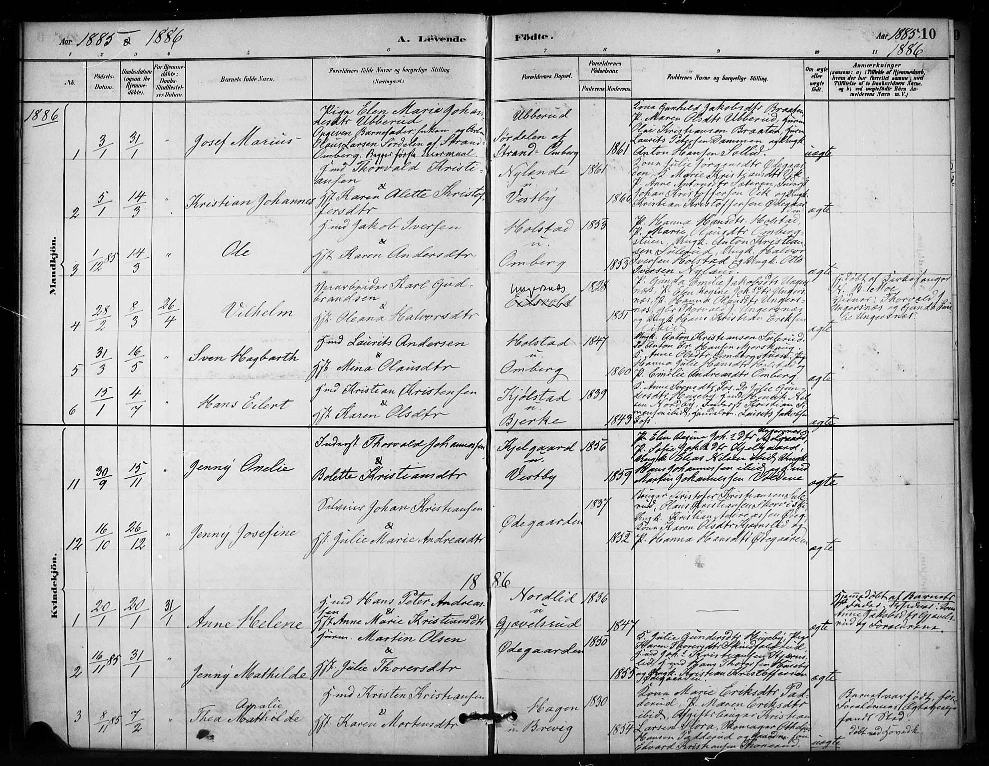 Enebakk prestekontor Kirkebøker, AV/SAO-A-10171c/F/Fb/L0001: Parish register (official) no. II 1, 1877-1902, p. 10