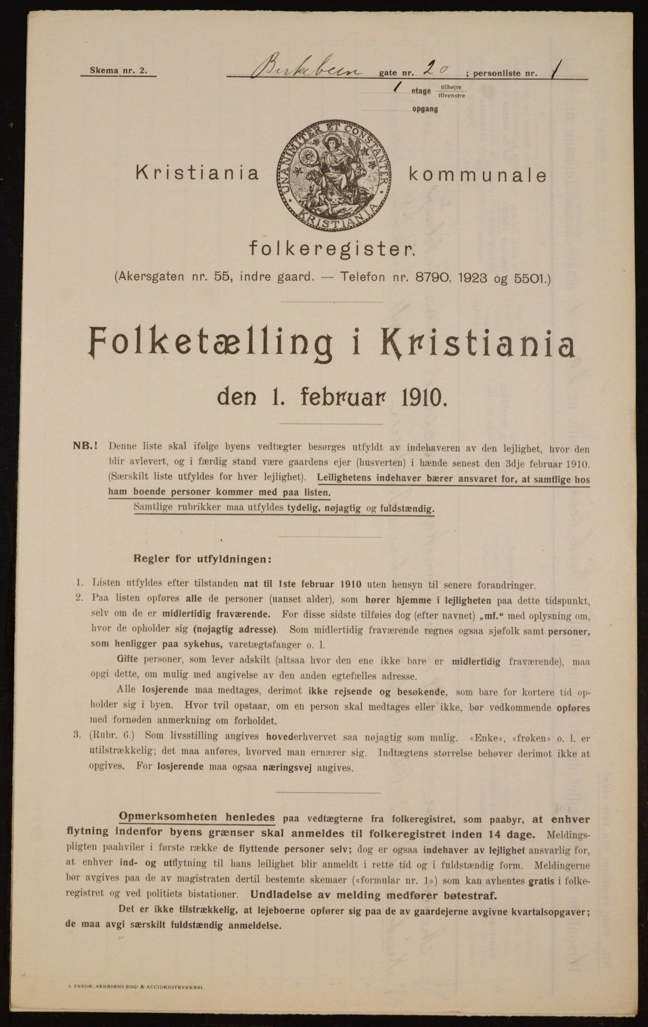 OBA, Municipal Census 1910 for Kristiania, 1910, p. 4815