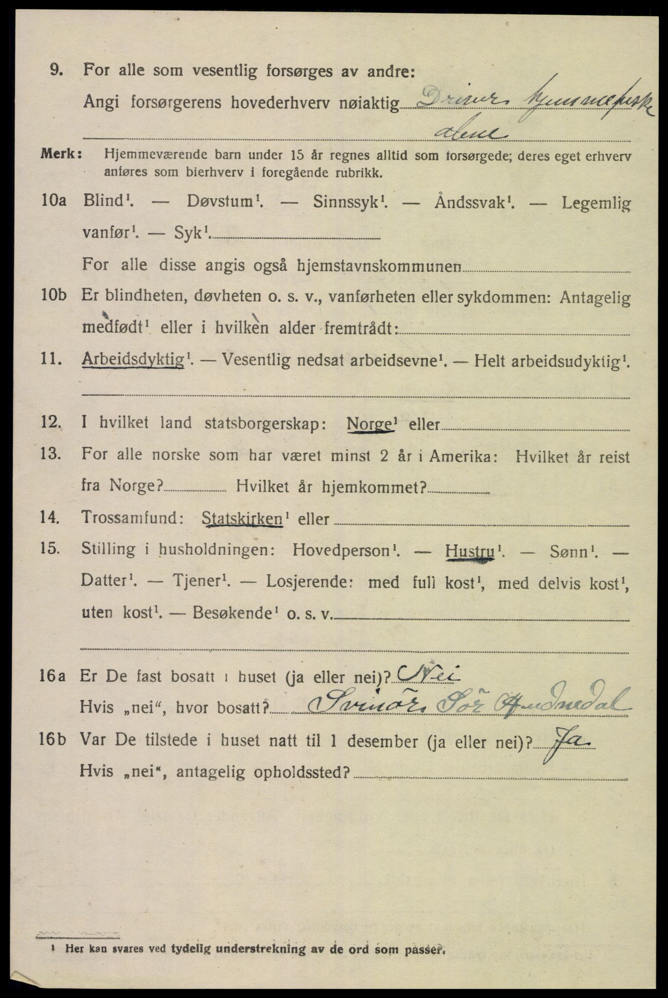 SAK, 1920 census for Spangereid, 1920, p. 1438