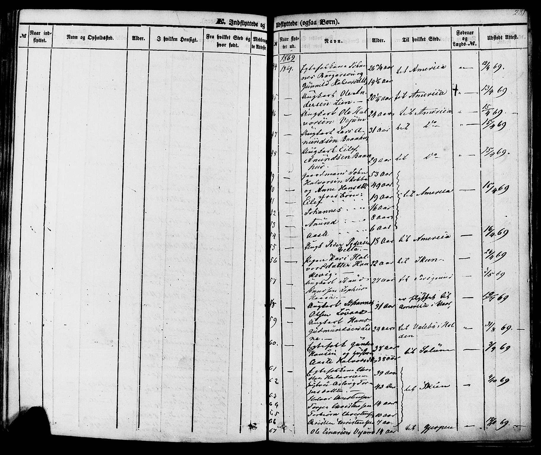 Sauherad kirkebøker, SAKO/A-298/F/Fa/L0007: Parish register (official) no. I 7, 1851-1873, p. 281